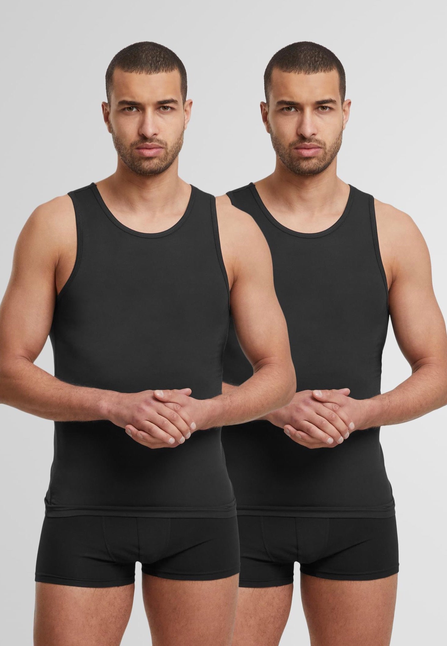Urban Classics - Bamboo Basic Pack Of 2 Black+Black - Tank | Men-Image