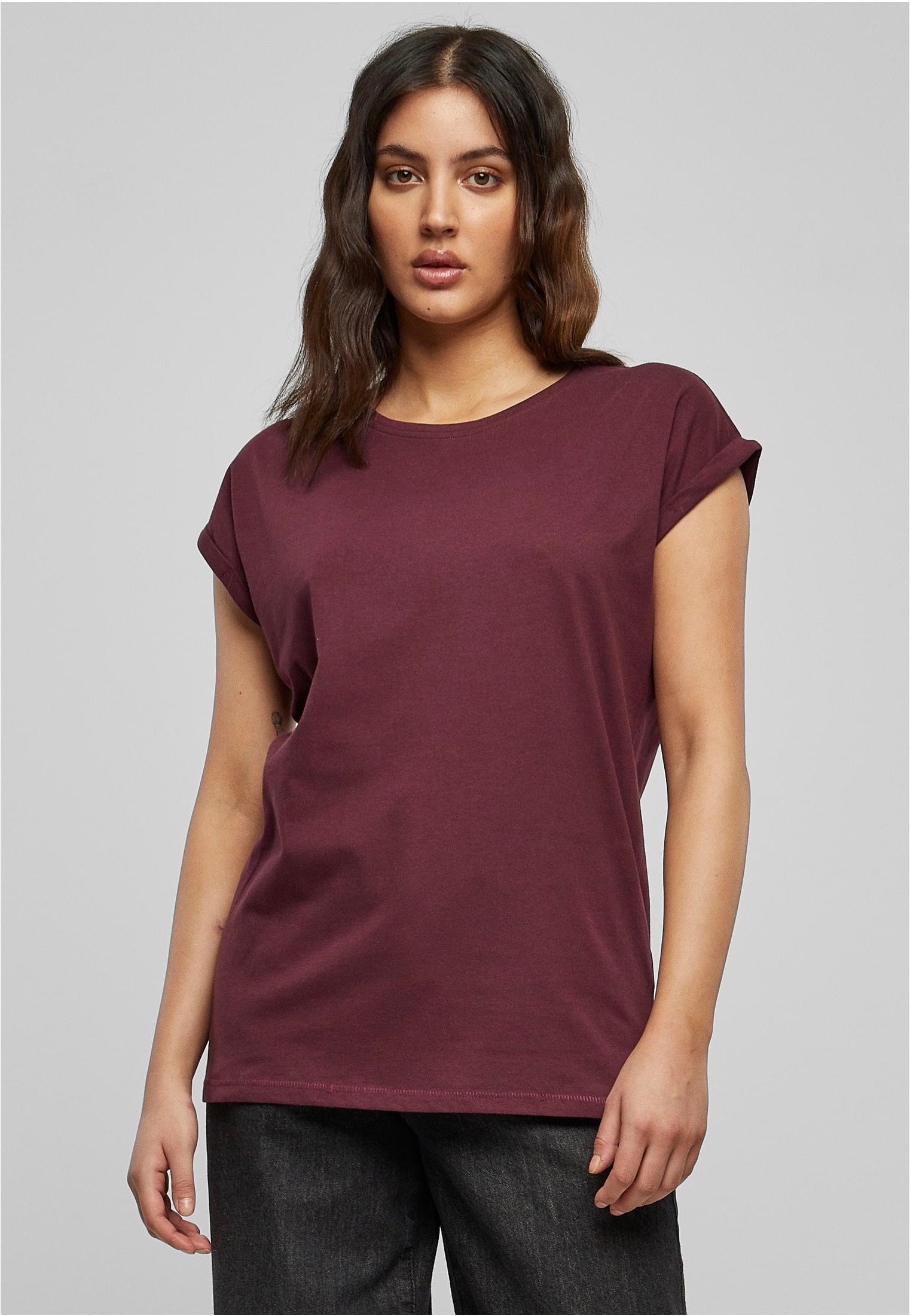 Urban Classics - Ladies Extended Shoulder Redwine - T-Shirt | Women-Image