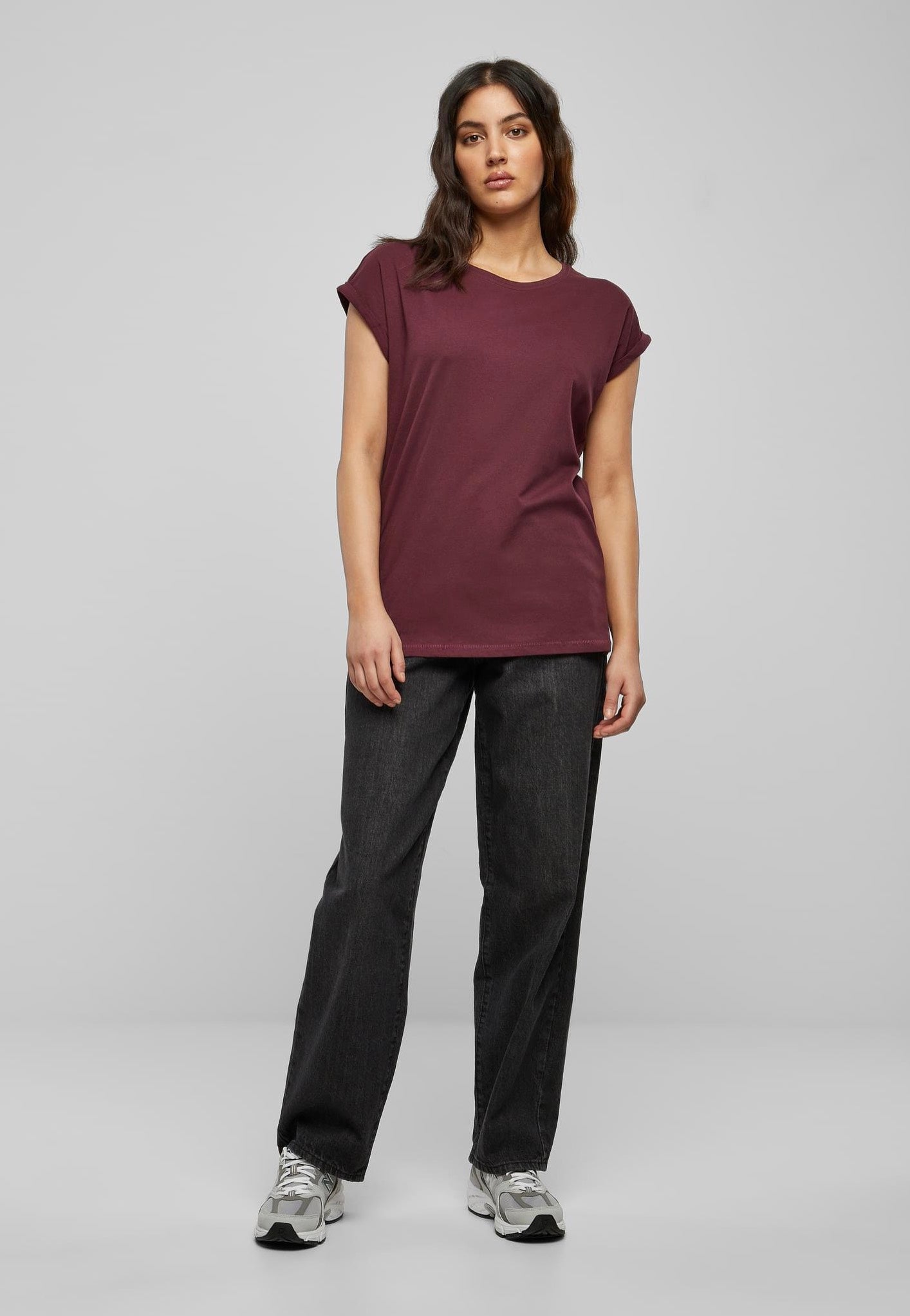 Urban Classics - Ladies Extended Shoulder Redwine - T-Shirt | Women-Image
