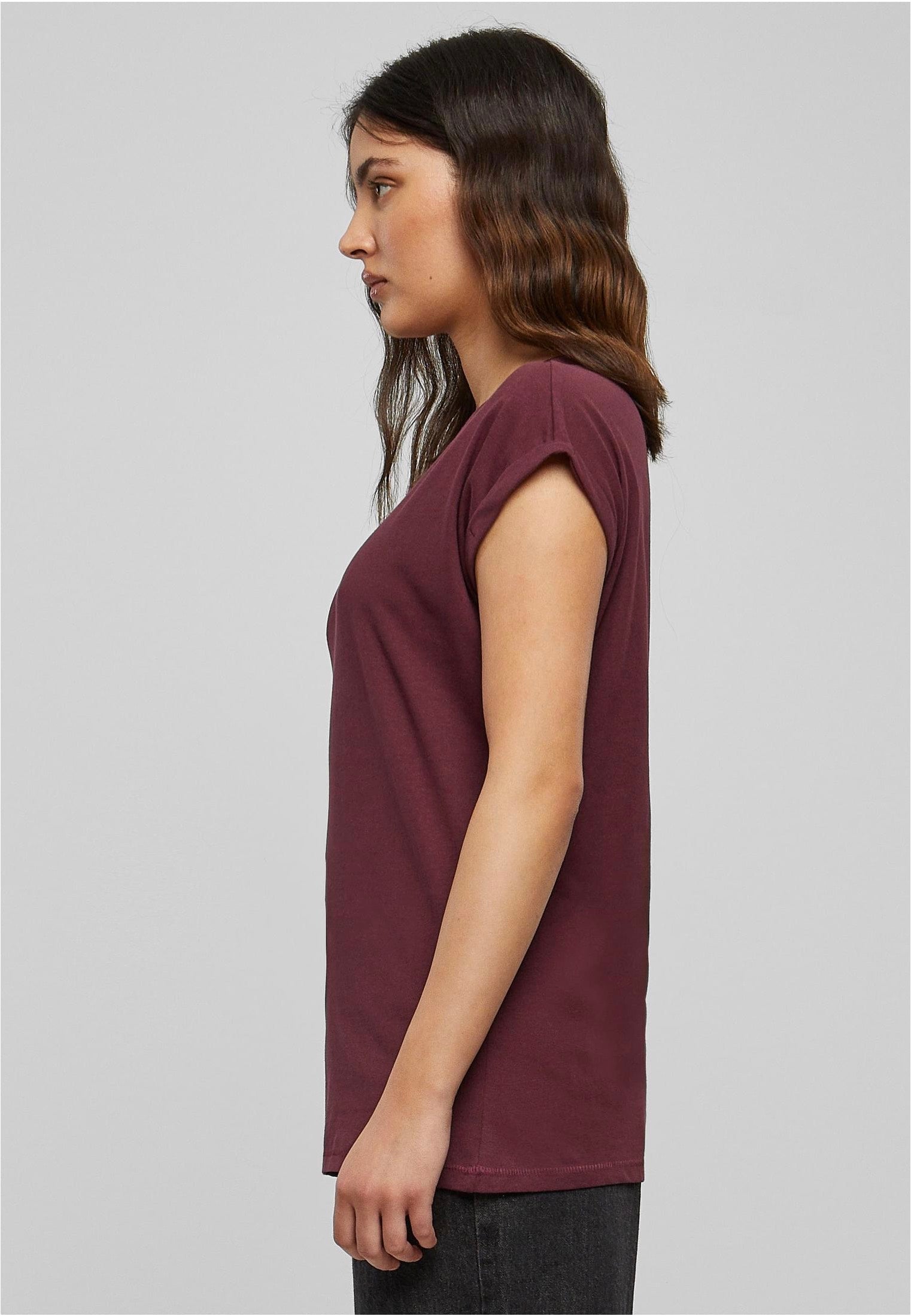Urban Classics - Ladies Extended Shoulder Redwine - T-Shirt | Women-Image