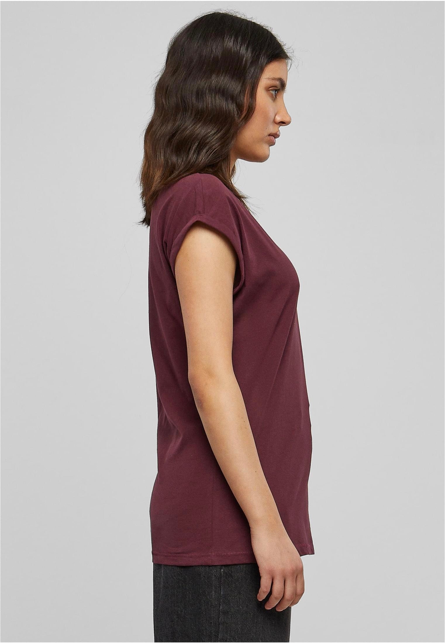 Urban Classics - Ladies Extended Shoulder Redwine - T-Shirt | Women-Image