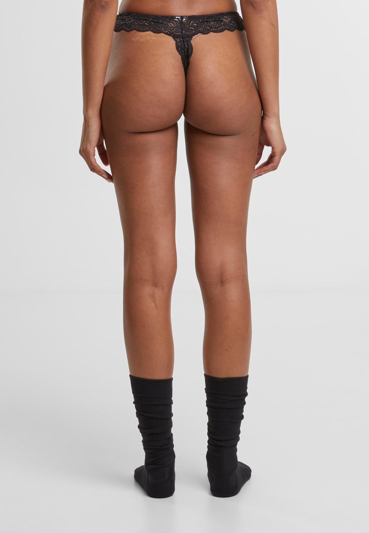 Urban Classics - Ladies Allover Lace Pack Of 2 Black+Black - Tanga | Women-Image