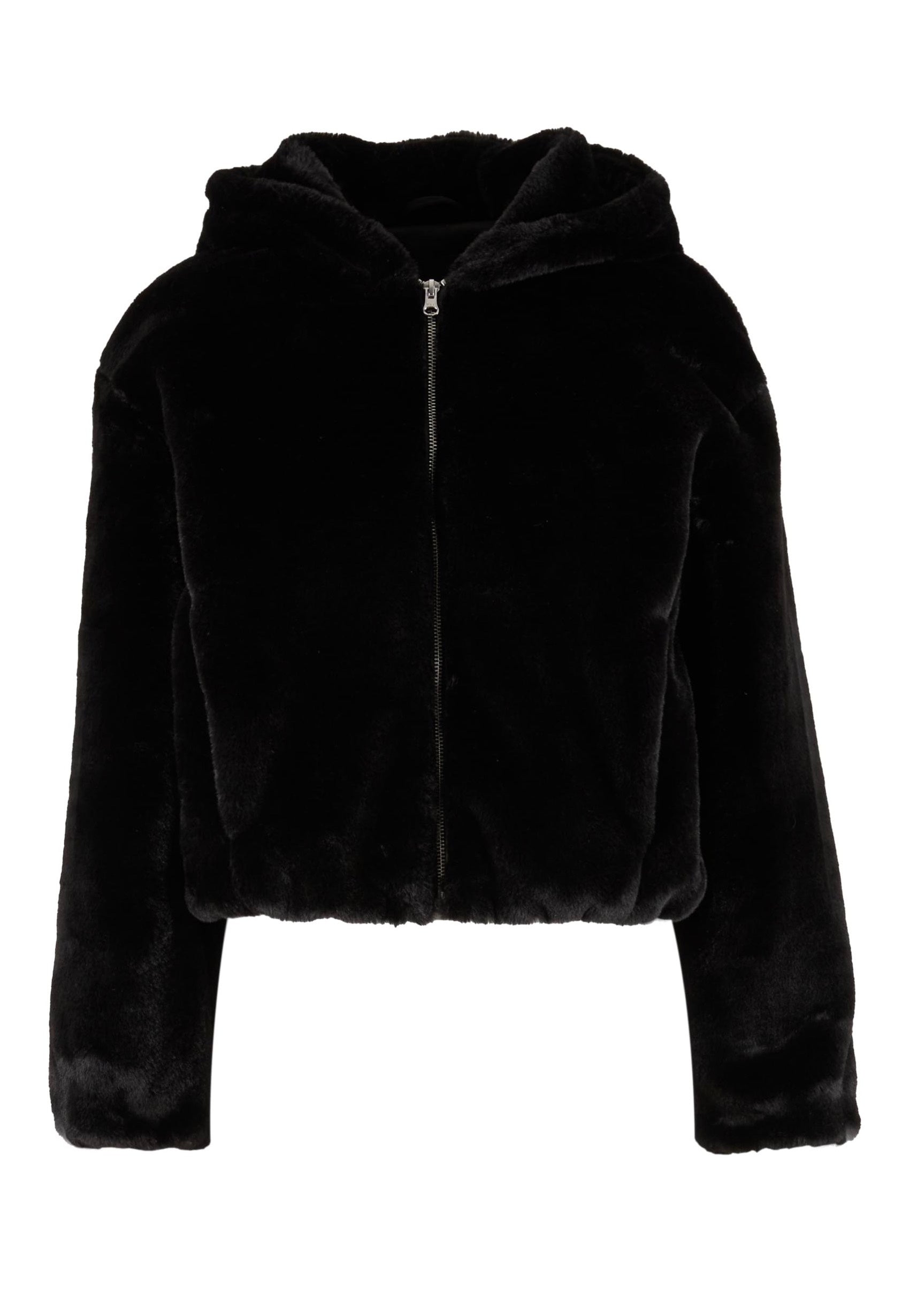 Urban Classics - Ladies Full Zip Faux Fur Black - Jacket | Women-Image