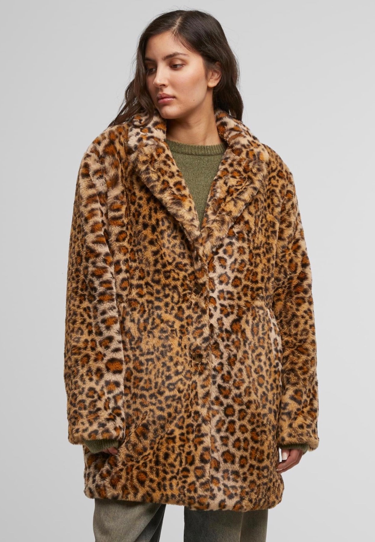 Urban Classics - Ladies Oversized Faux Fur Leo - Jacket | Women-Image
