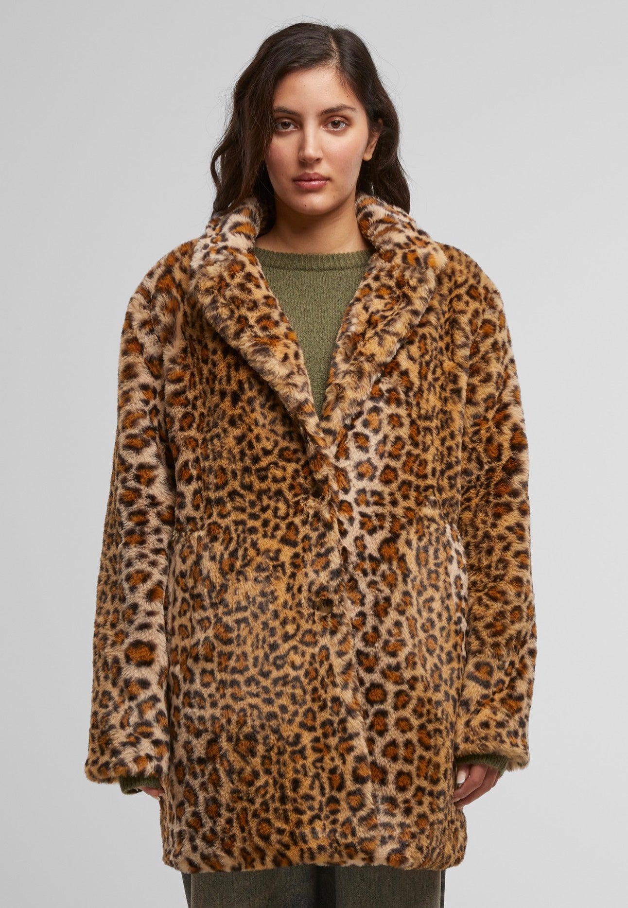 Urban Classics - Ladies Oversized Faux Fur Leo - Jacket | Women-Image