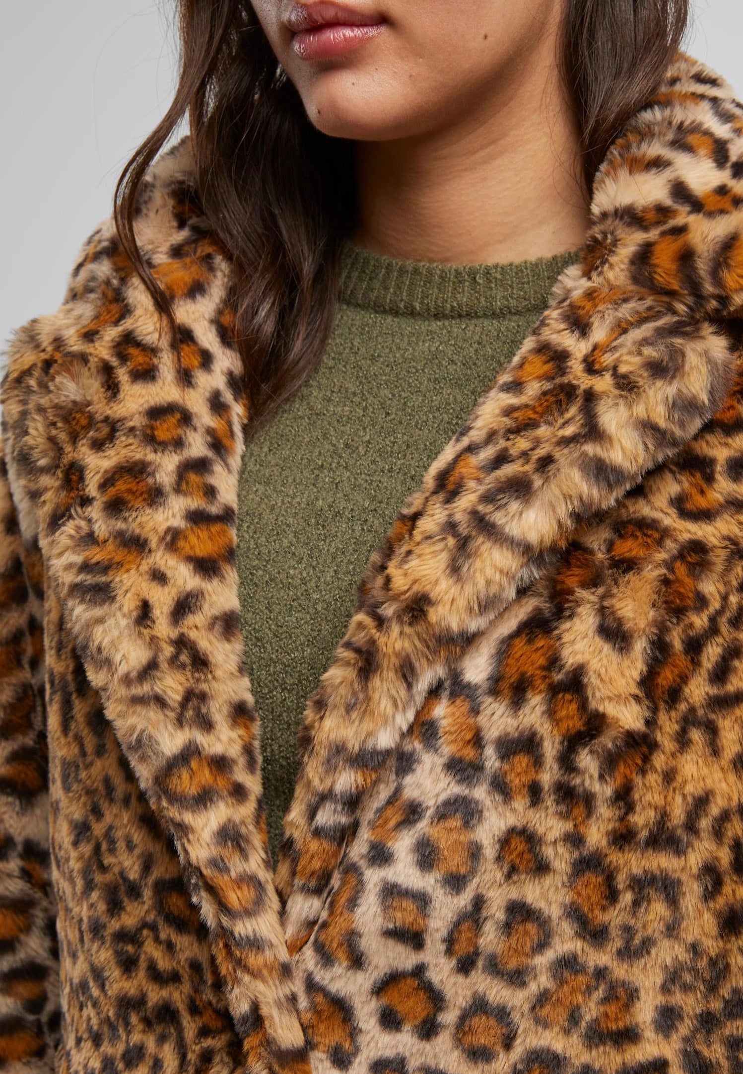 Urban Classics - Ladies Oversized Faux Fur Leo - Jacket | Women-Image