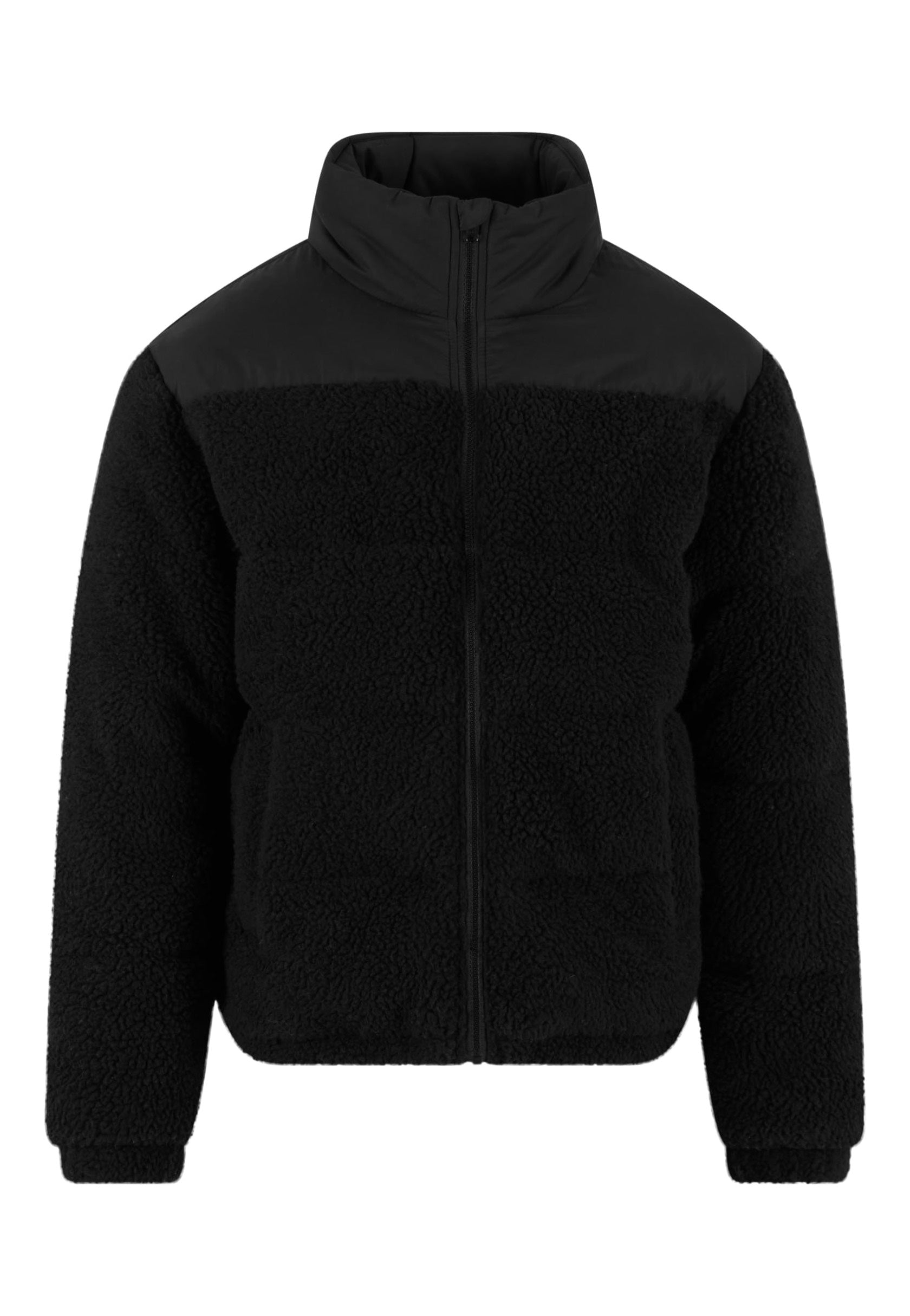 Urban Classics - Fabric Mix Teddy Puffer Black - Jacket | Men-Image