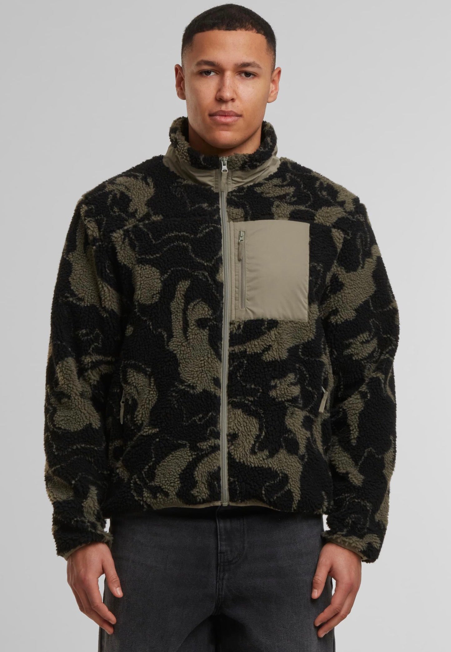 Urban Classics - Pattern Teddy Oliveswirl - Jacket | Men-Image