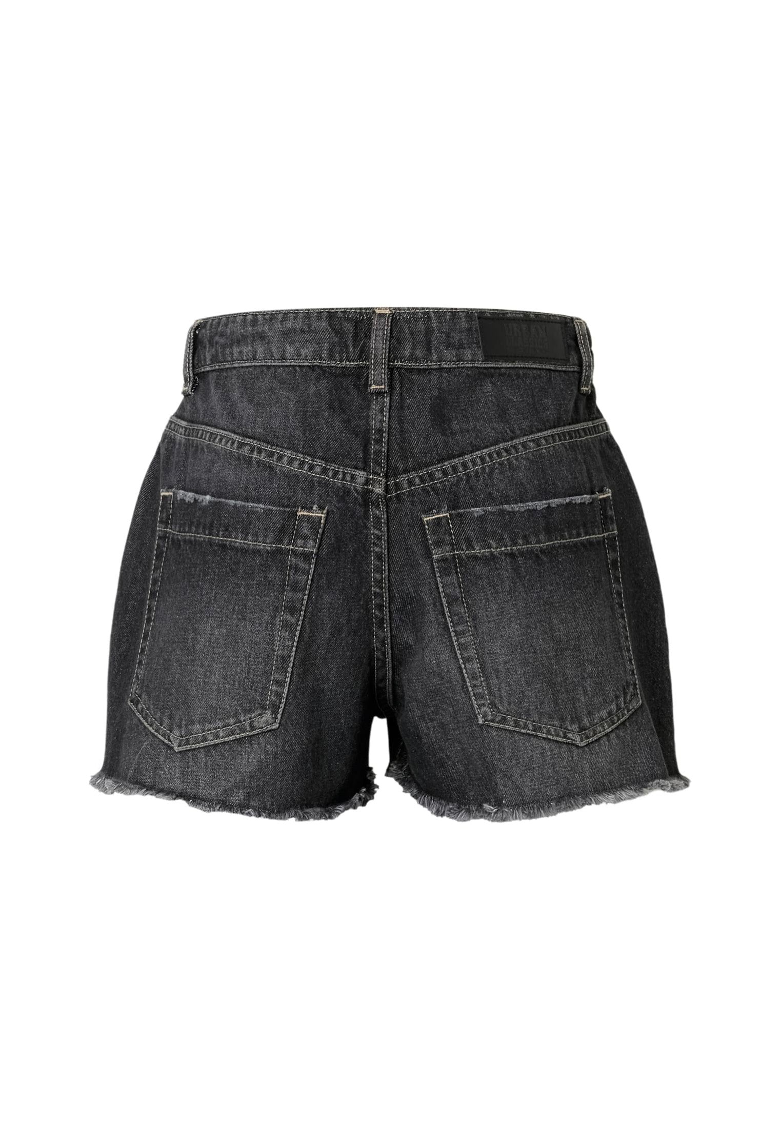 Urban Classics - Ladies Destroyed Denim Black Washed - Shorts | Women-Image