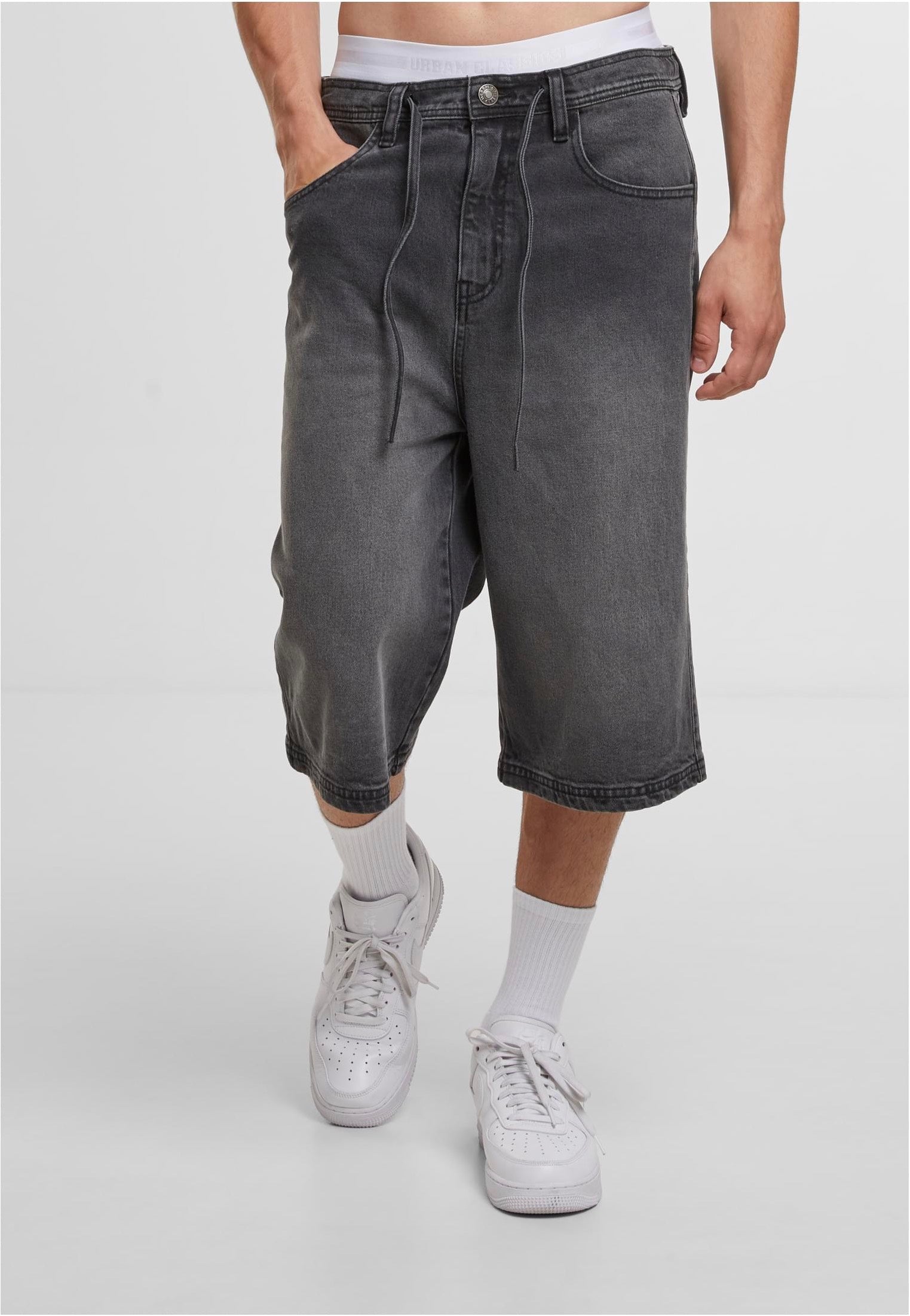 Urban Classics - Skater Shorts With Drawcord Black Washed - Shorts | Men-Image