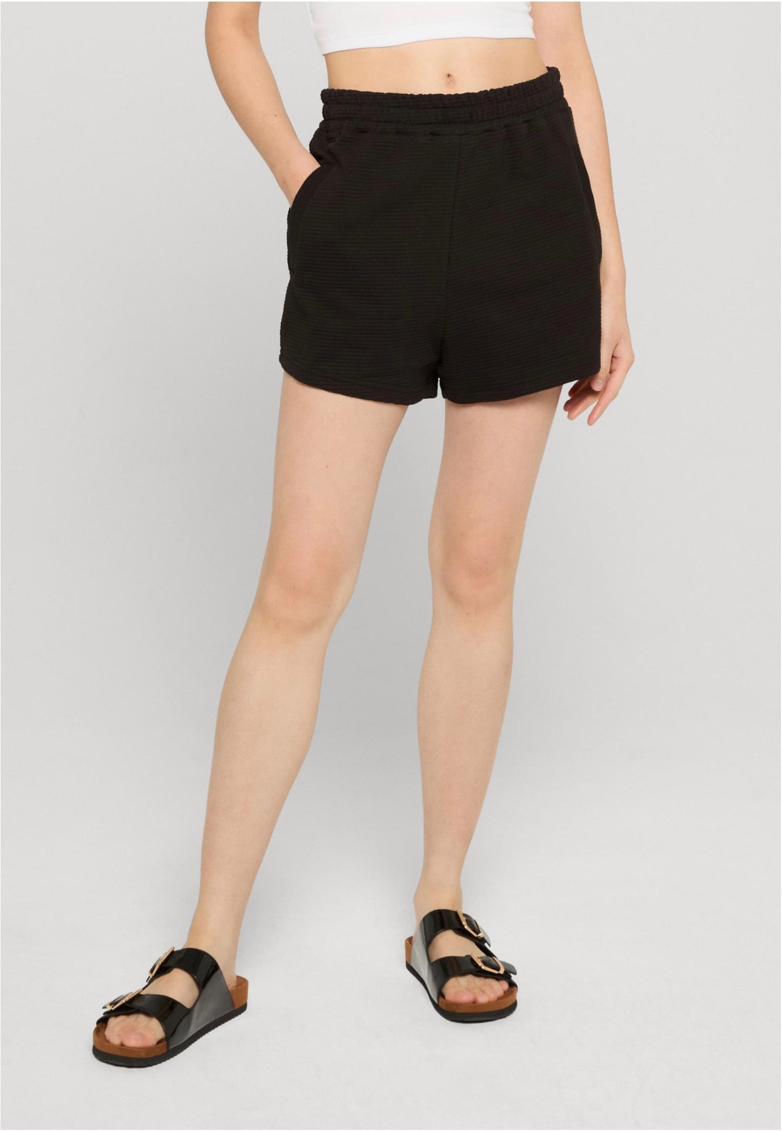 Urban Classics - Ladies Structured Black - Shorts | Women-Image