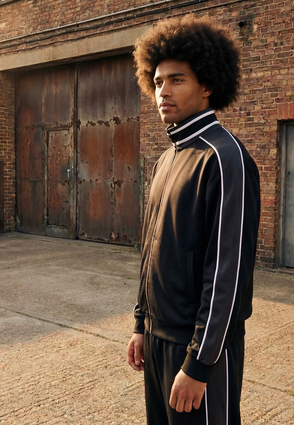 Urban Classics - Interlock College Black - Track Jacket | Men-Image