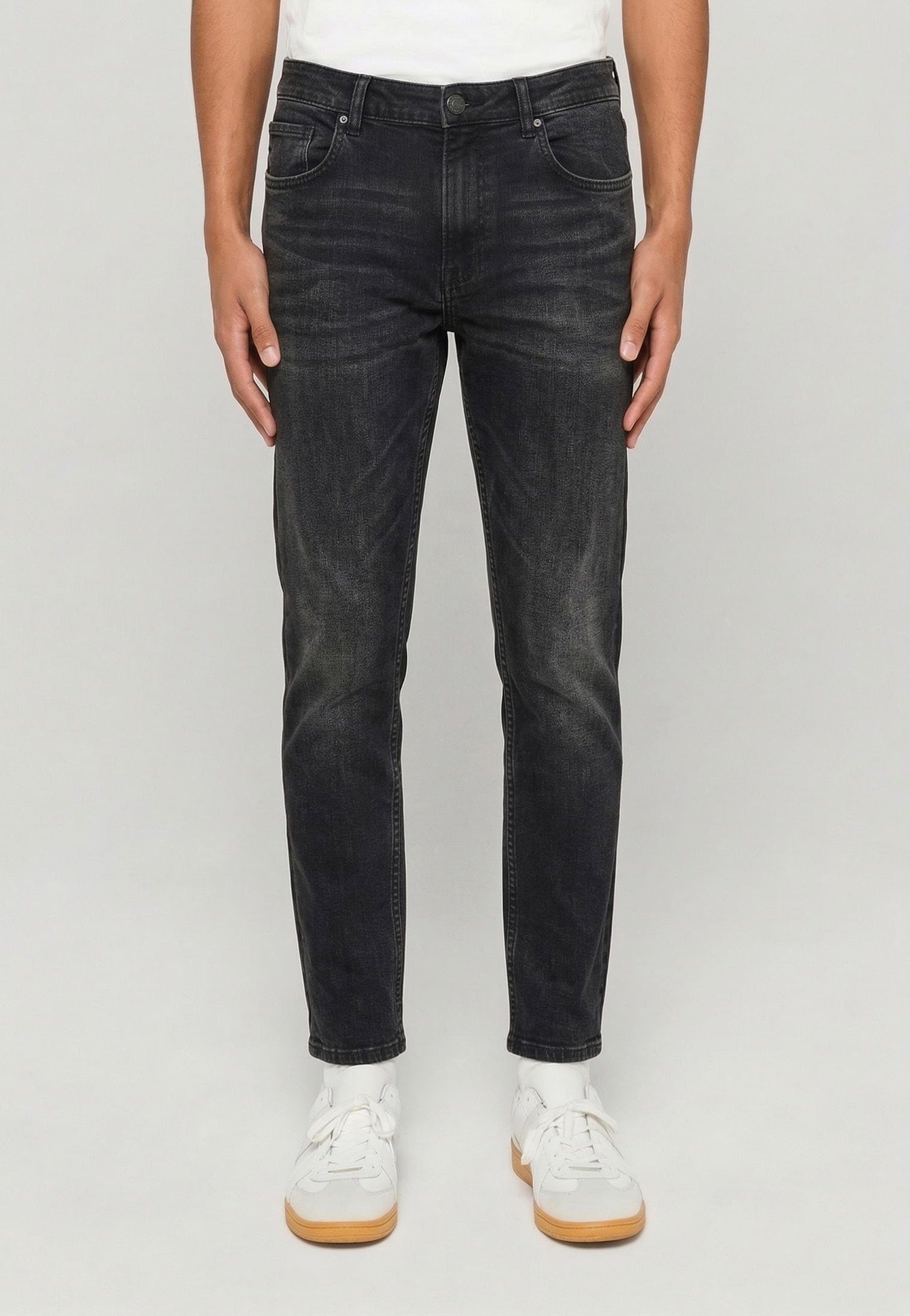 Urban Classics - Basic Slim Black Washed - Jeans | Men-Image