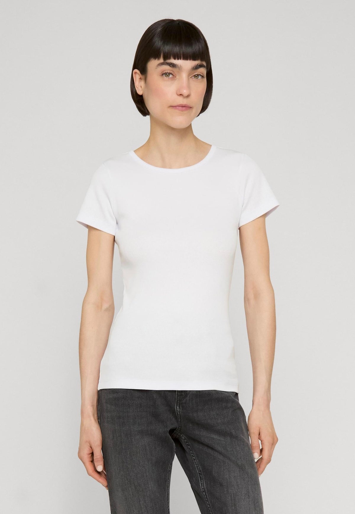 Urban Classics Ladies Rib Slim 2-Pack White/Black Top | Women-Image