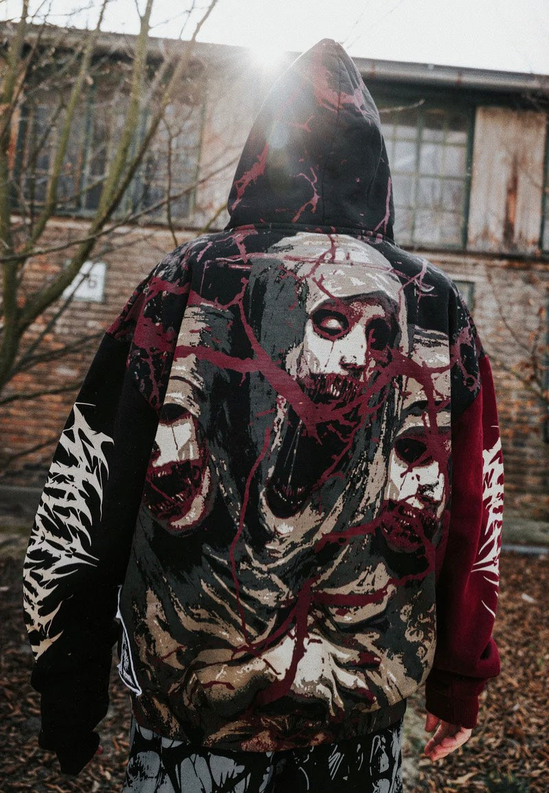 Stay Cold Apparel - Tears Of God Heavy Oversized Black/Red - Hoodie | Neutral-Image
