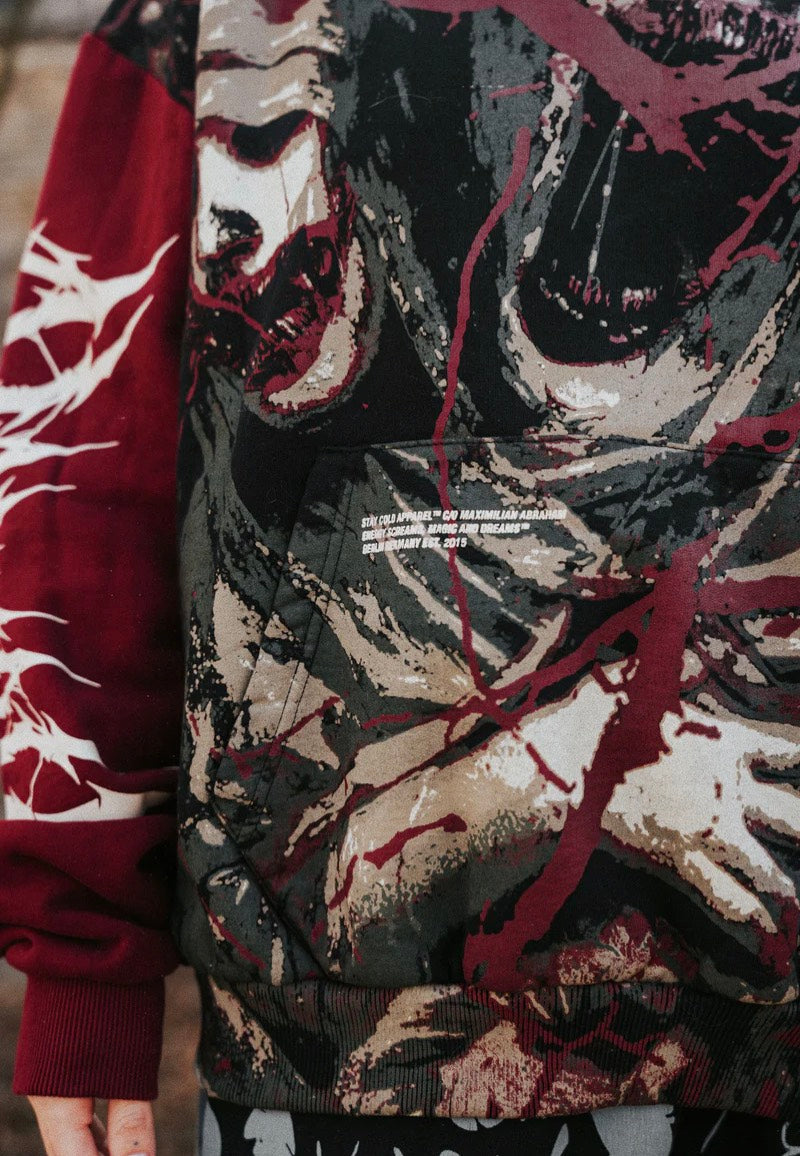 Stay Cold Apparel - Tears Of God Heavy Oversized Black/Red - Hoodie | Neutral-Image