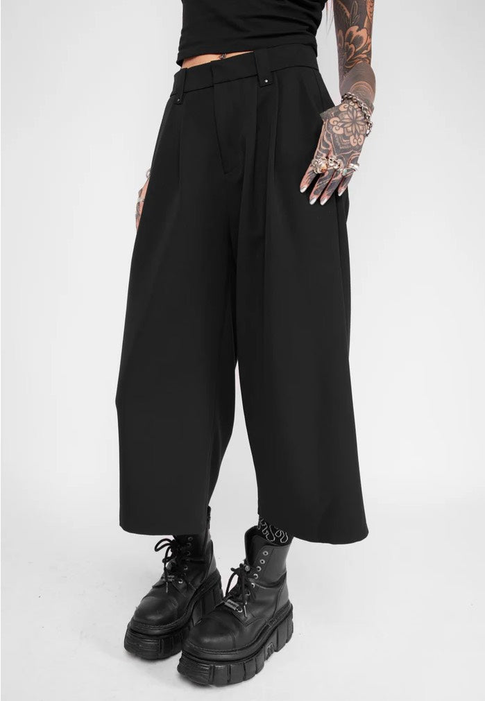 Mary Wyatt - Tegan Cropped Wide Leg Black - Pants | Women-Image