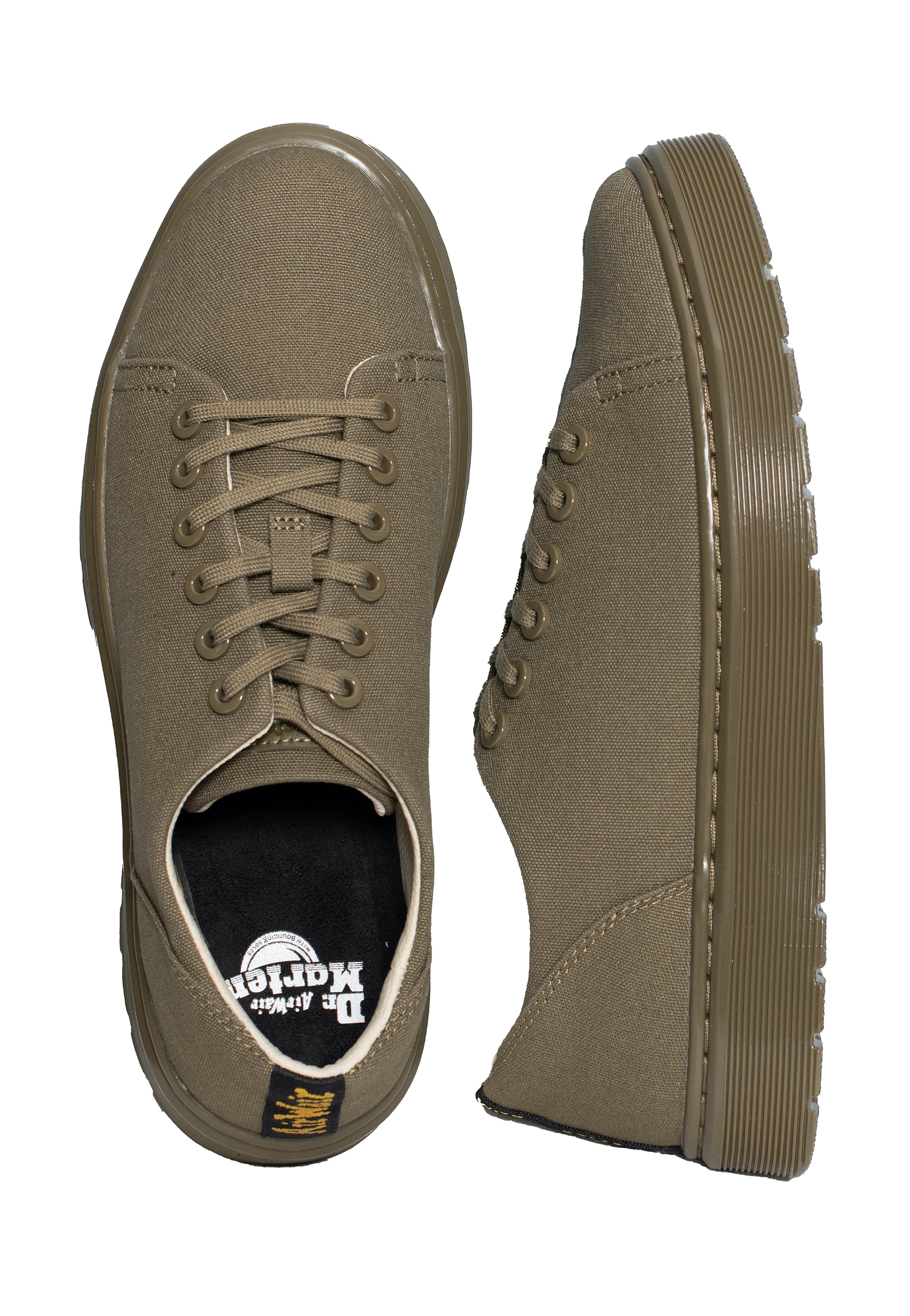 Dr. Martens - Dante 10 Oz Canvas/Olive Milled Coated Leather - Shoes | Neutral-Image