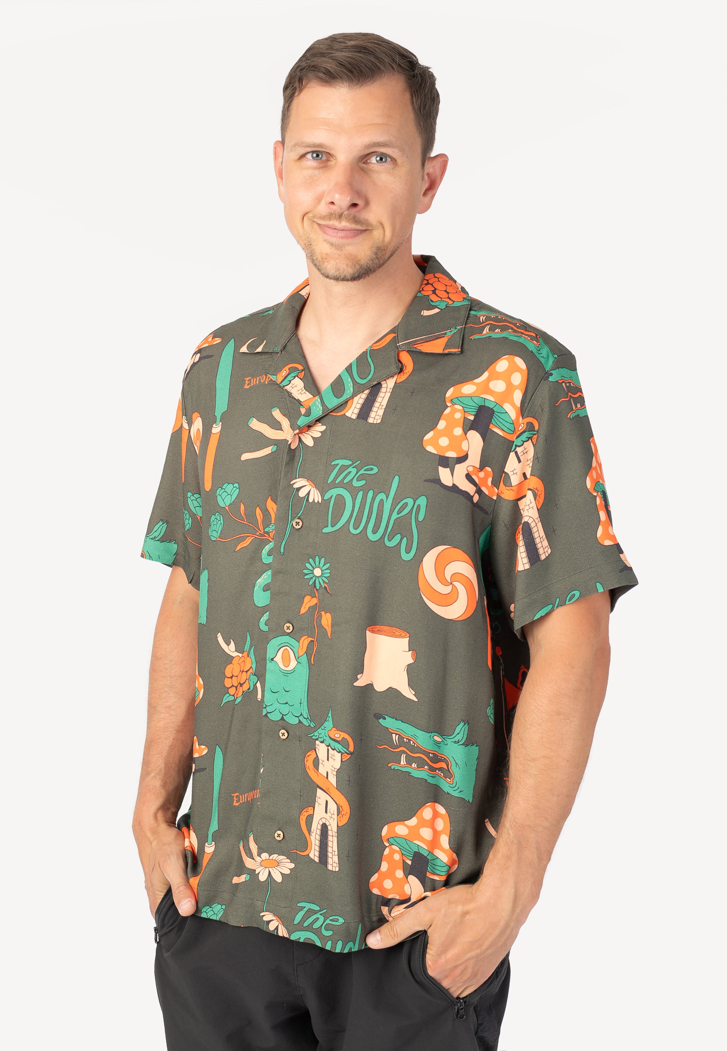 The Dudes - European Fantasy Brown Hawaiian - Shirt | Men-Image