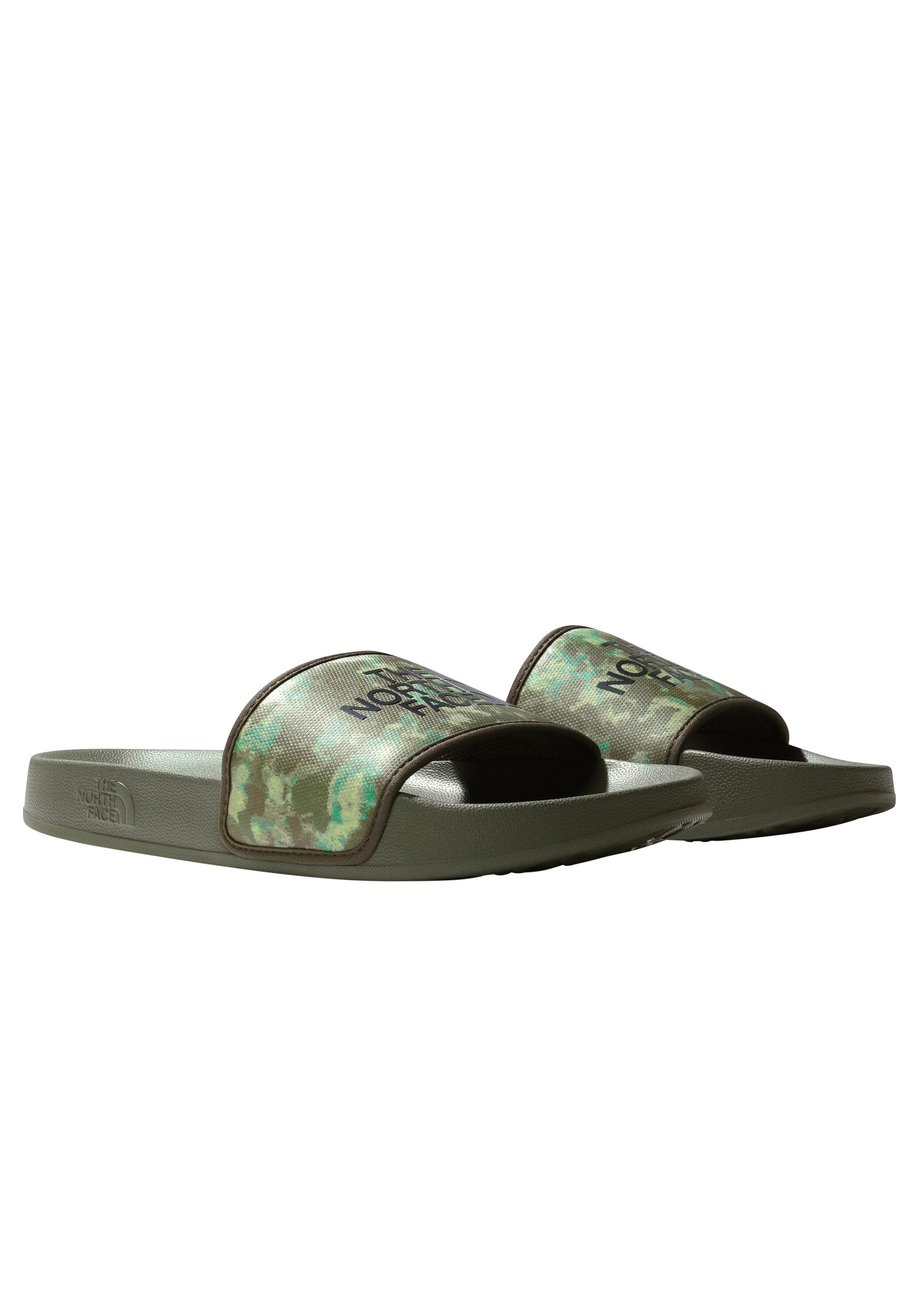 The North Face - Base Camp III Military Olive Stippled Camo Print/TNF Black - Slides | Men-Image