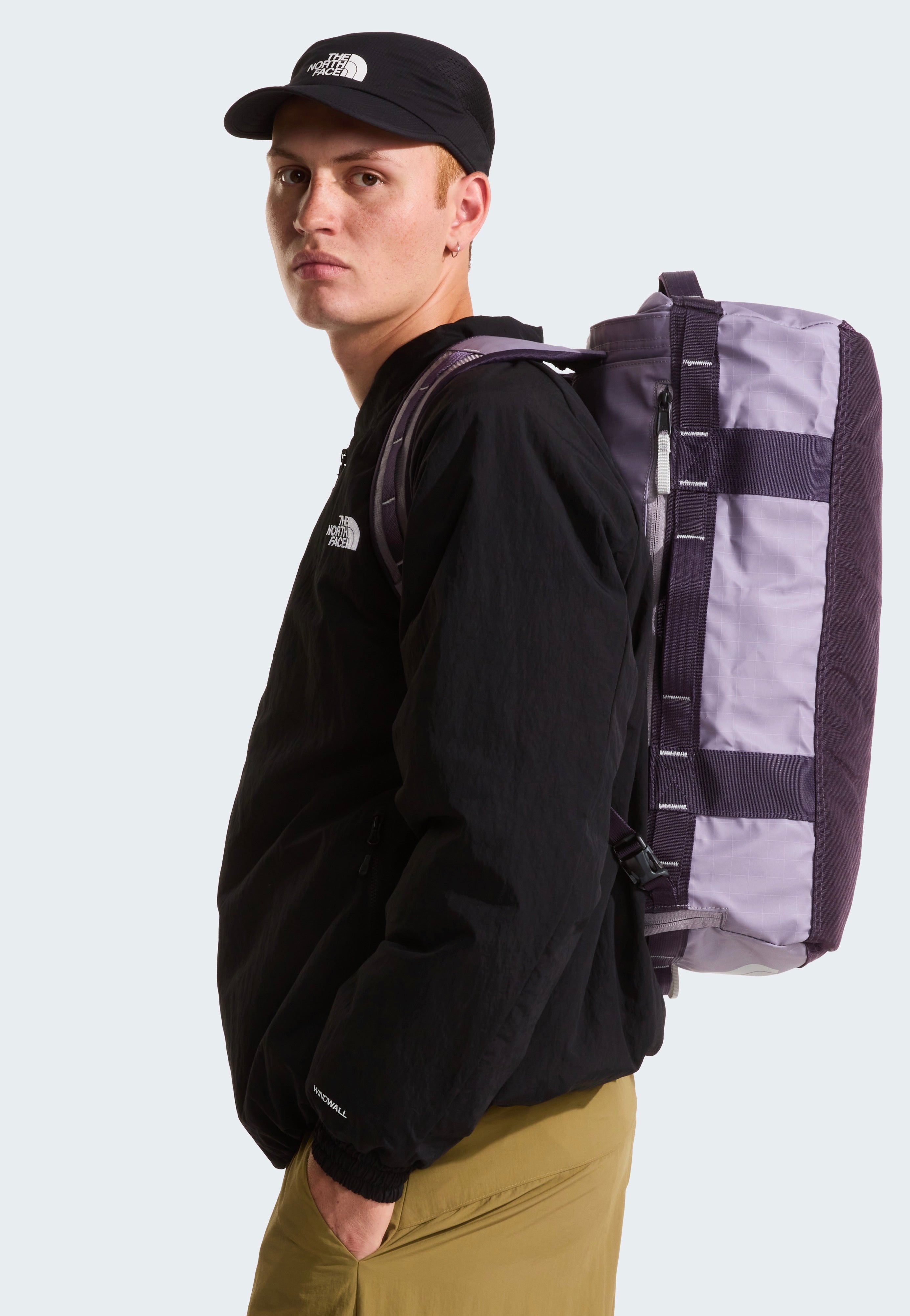 The North Face Base Camp Voyager Duffel--32L: Transcendent Grey/Endless Dusk
