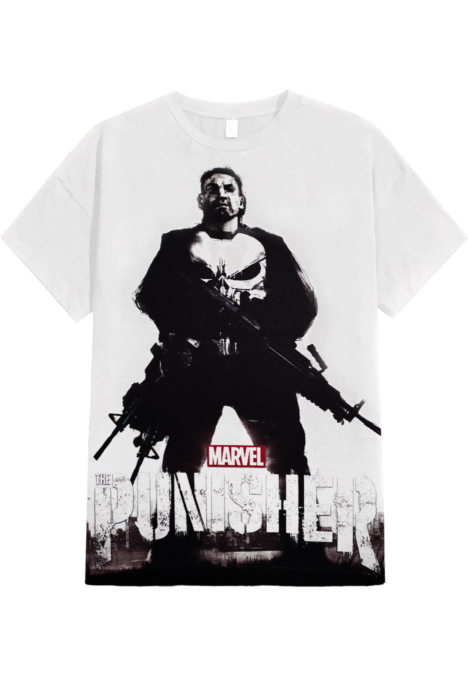 The Punisher Allover White - T-Shirt | Impericon