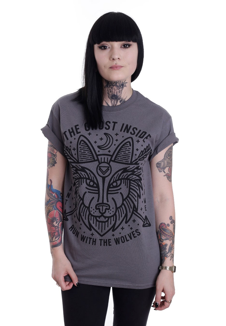 The Ghost Inside - Run With The Wolves Charcoal - T-Shirt | Women-Image