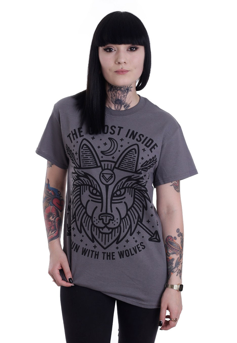 The Ghost Inside - Run With The Wolves Charcoal - T-Shirt | Women-Image