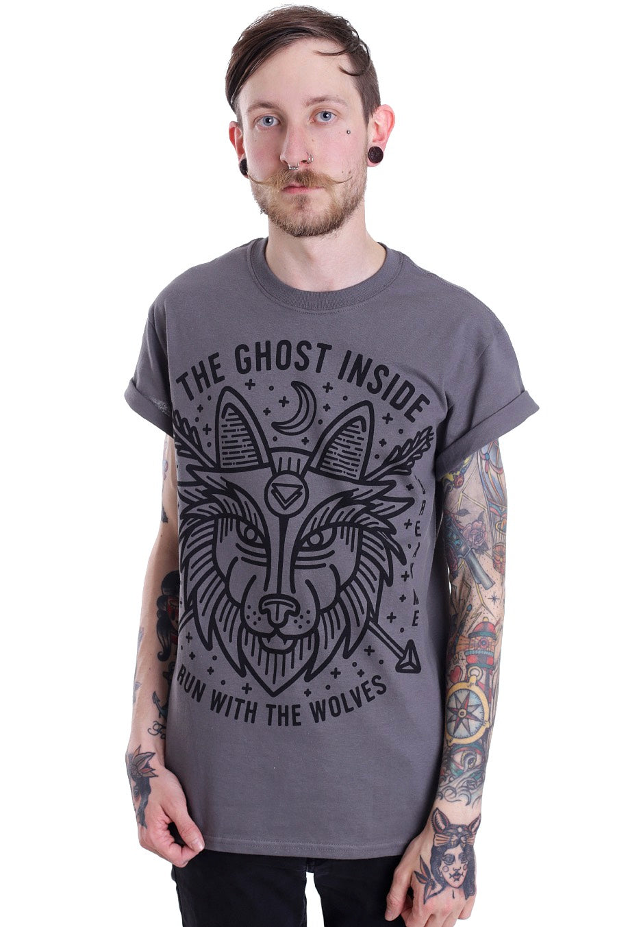 The Ghost Inside - Run With The Wolves Charcoal - T-Shirt | Men-Image