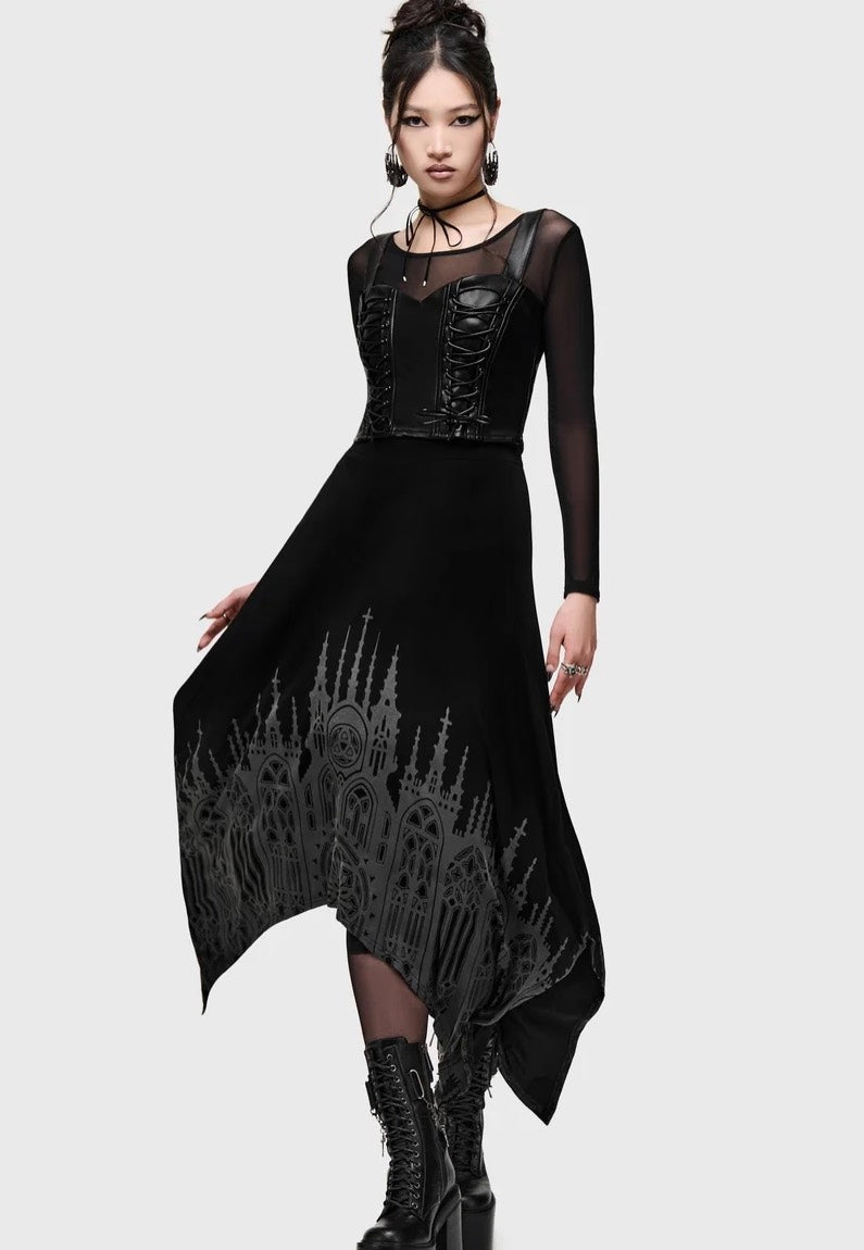 Killstar Thorned Spire Midi Black Paita | Women-Image