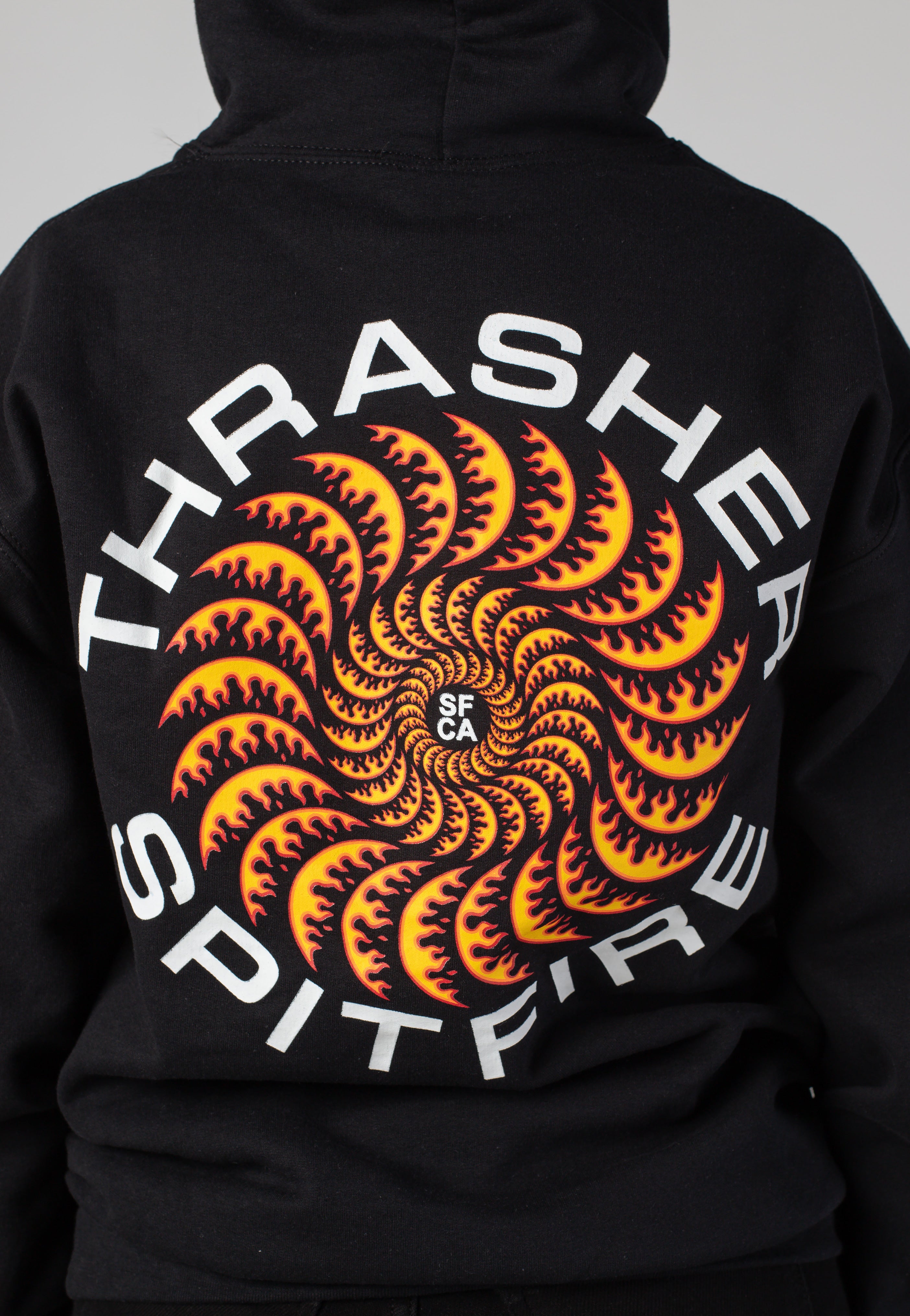 Thrasher Thrasher x Spitfire - Classic Swirl Black - Hoodie