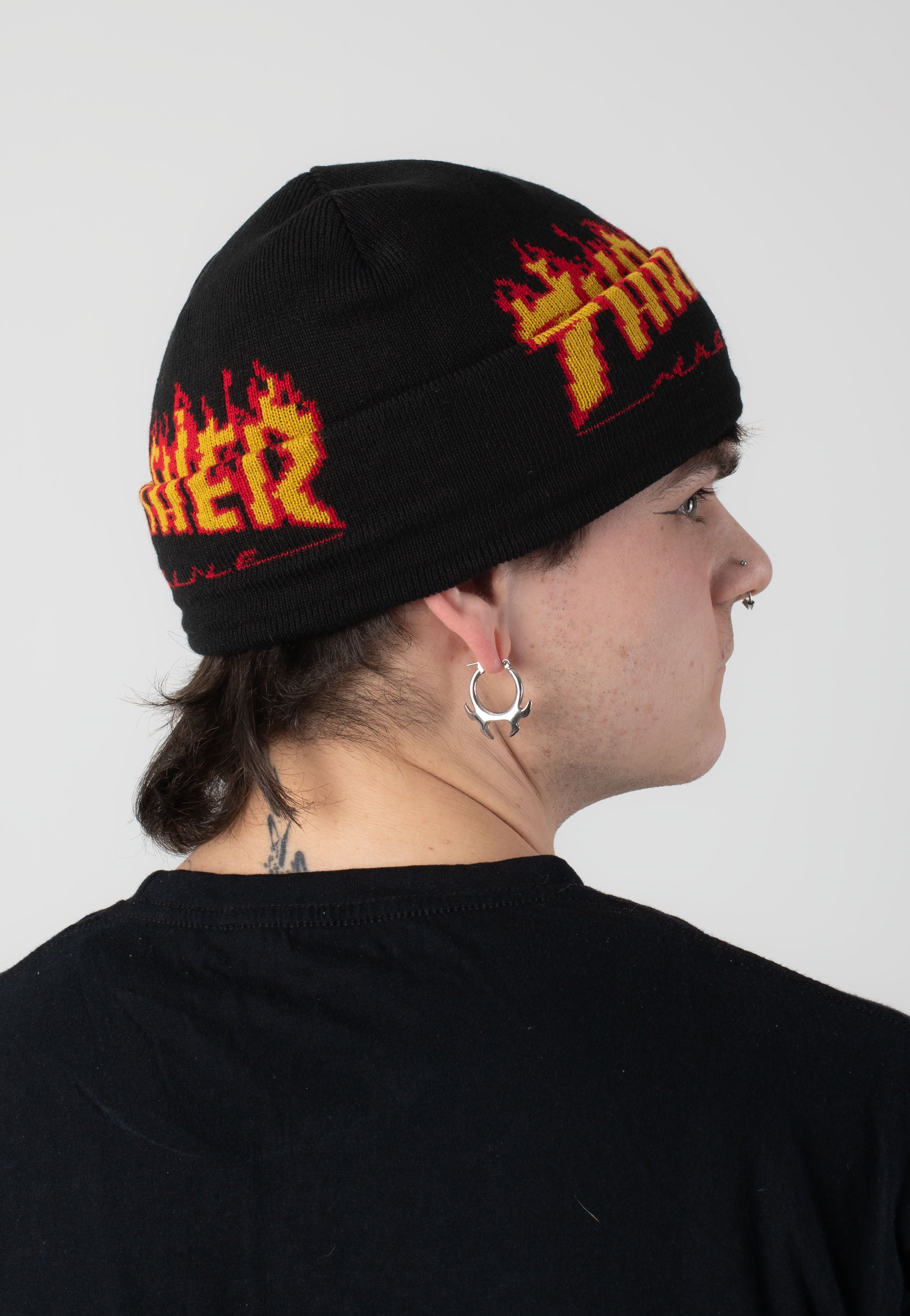 Thrasher - Flame Fold Black - Beanie | Neutral-Image