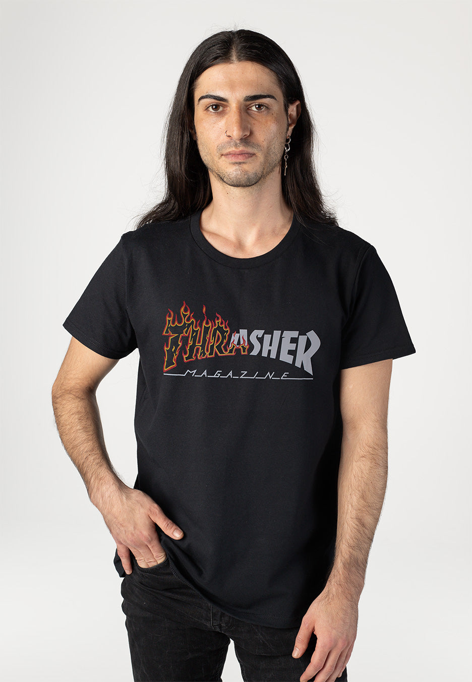 Thrasher Ignite Black T-Shirt | Men-Image