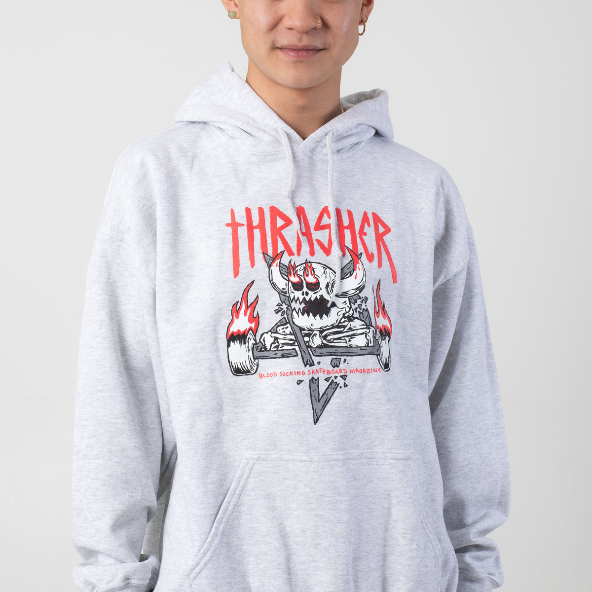 Thrasher Thrasher x Toy Machine - Monster Gram Ash Grey - Hoodie