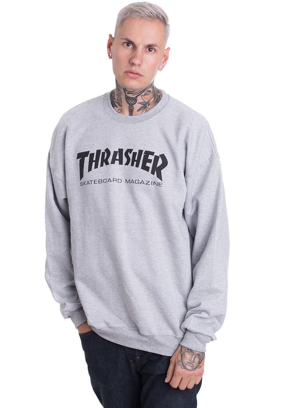 Supreme Thrasher Sueter Thrasher Gris Pull Gris Thrasher Pull