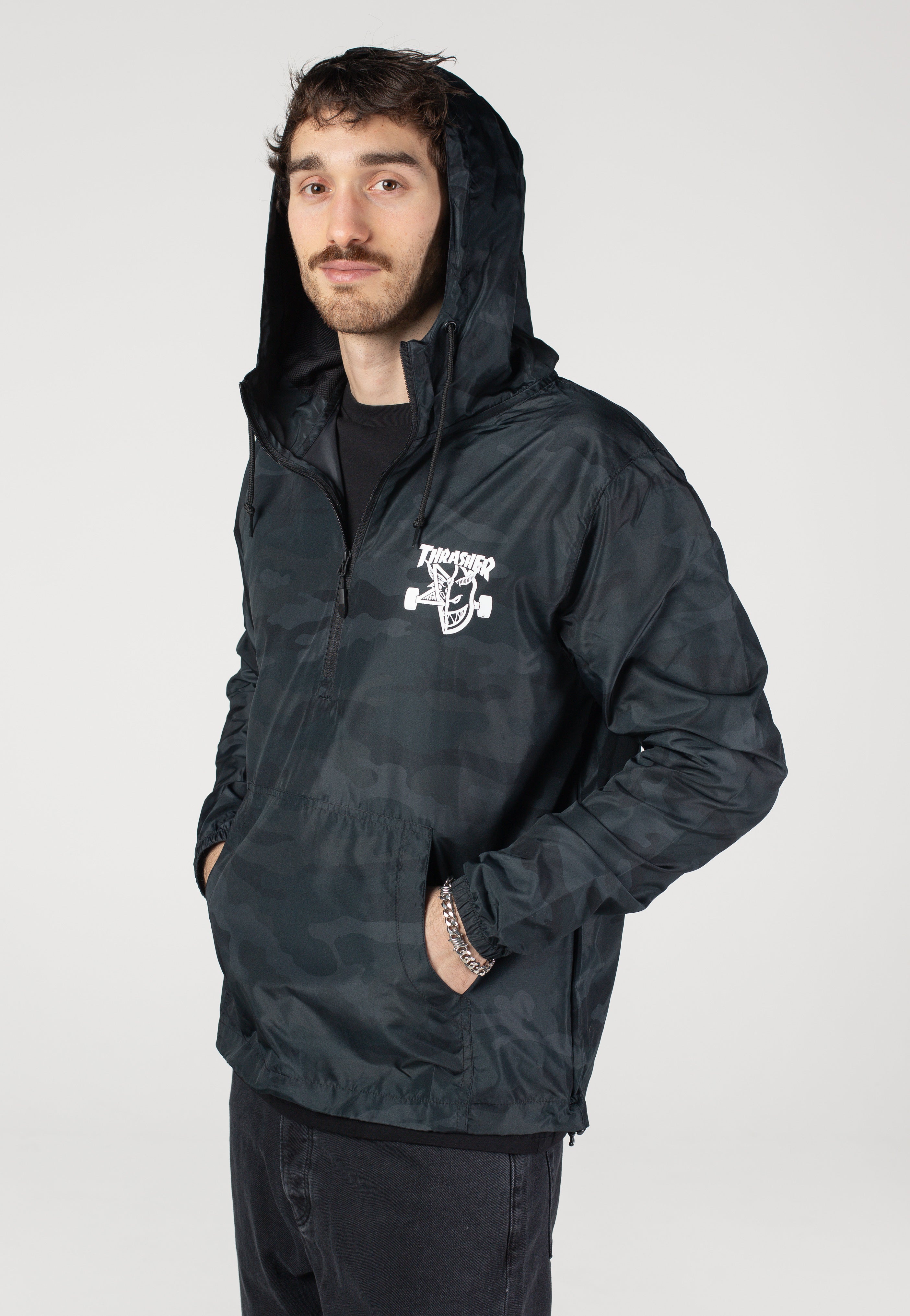 Thrasher x Spitfire - Thrash & Burn Anorak Black/Camo - Jacket