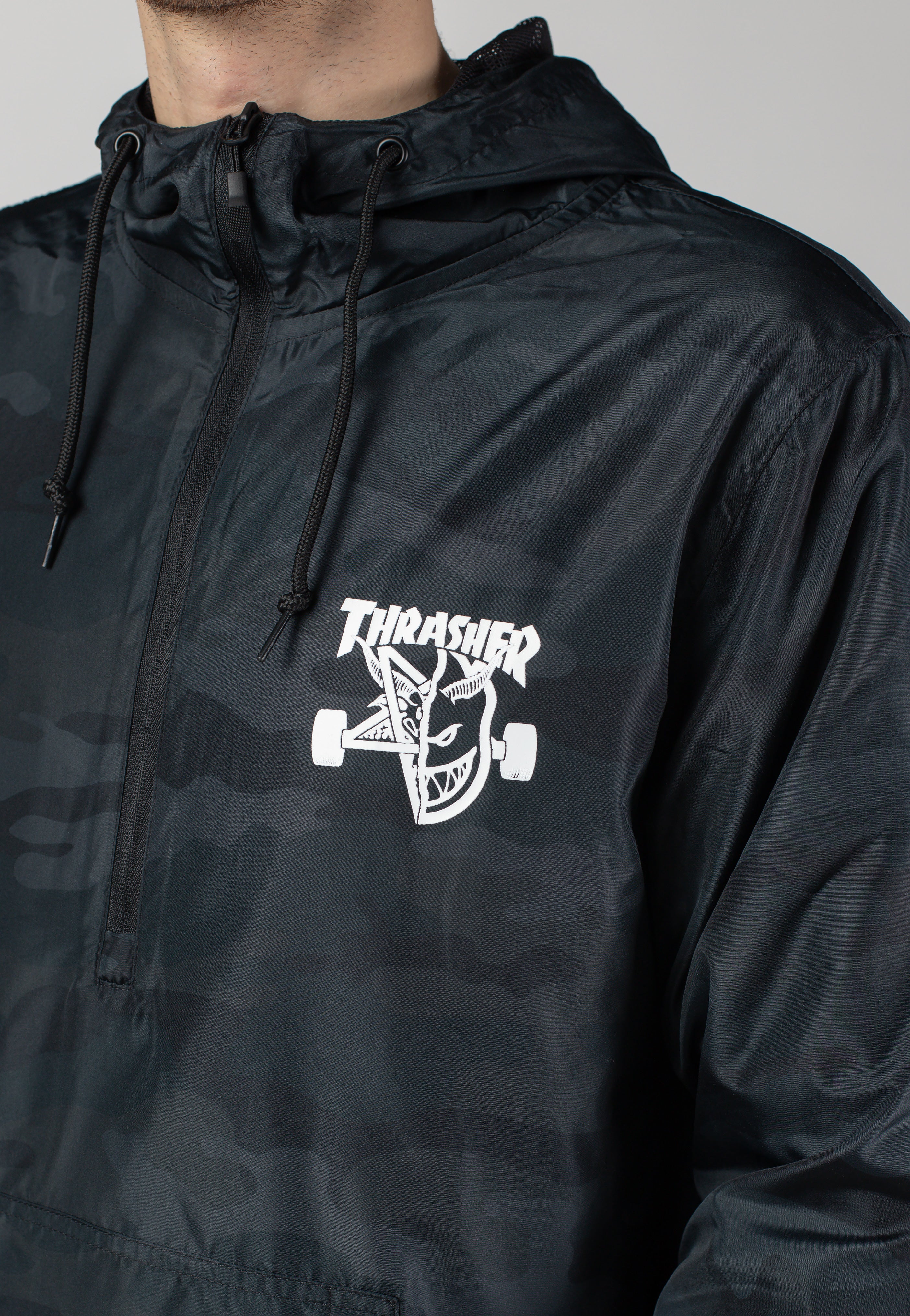 Thrasher x Spitfire - Thrash & Burn Anorak Black/Camo - Jacket