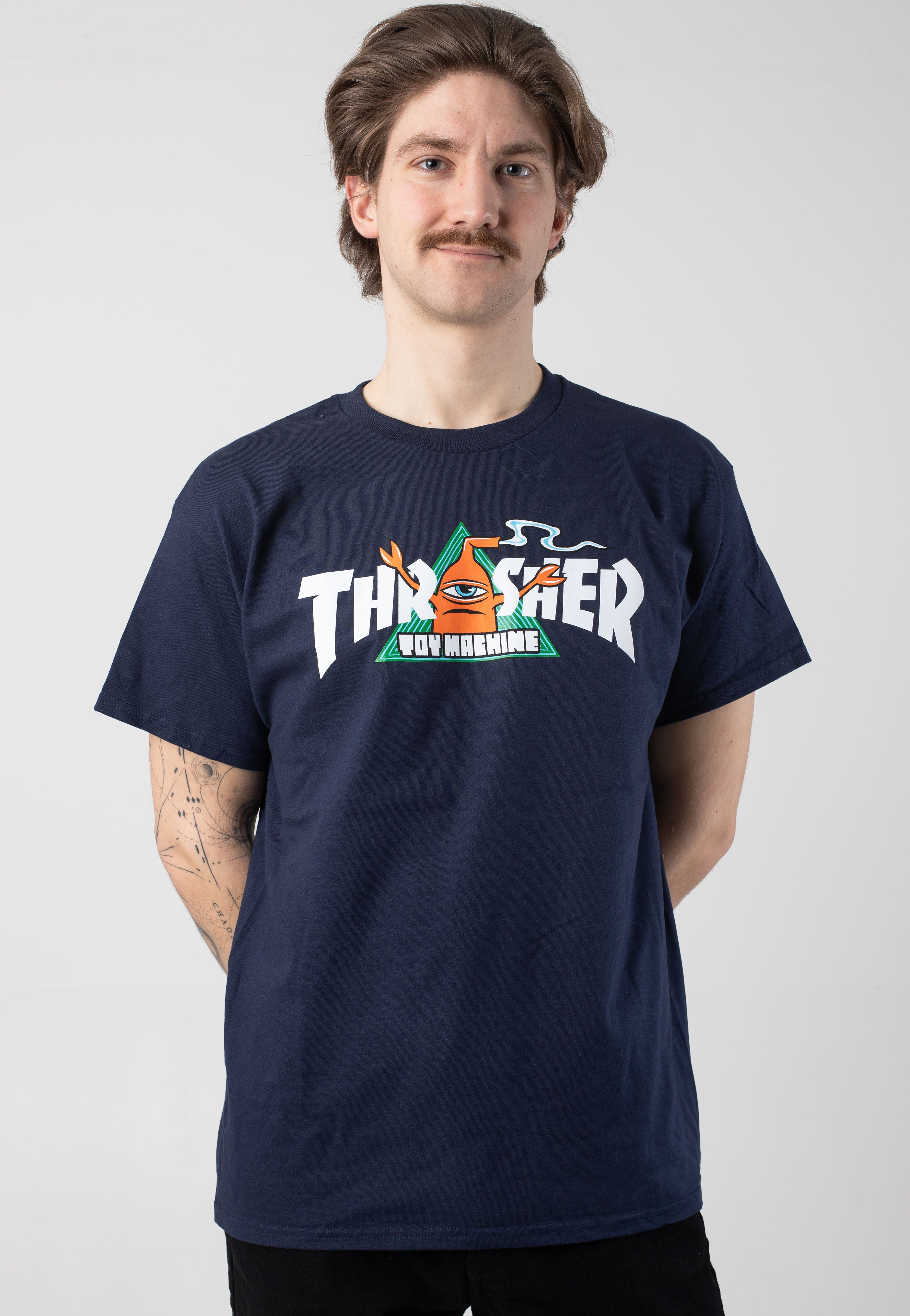 Thrasher x Toy Machine - Vortex Navy - T-Shirt