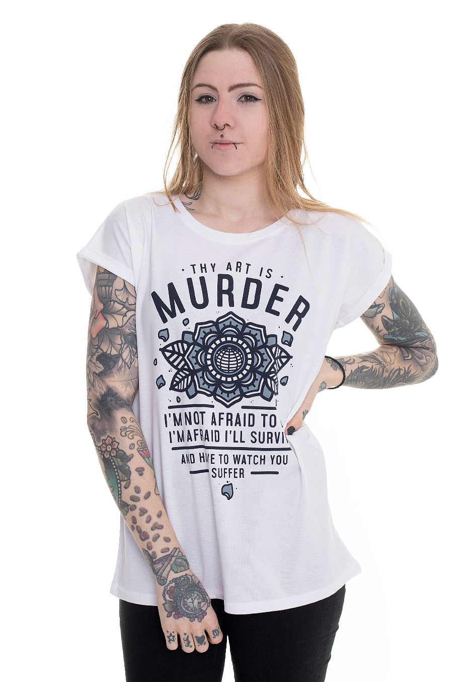 Thy Art Is Murder - Not Afraid Extended Shoulder White - Girly | Women-Image