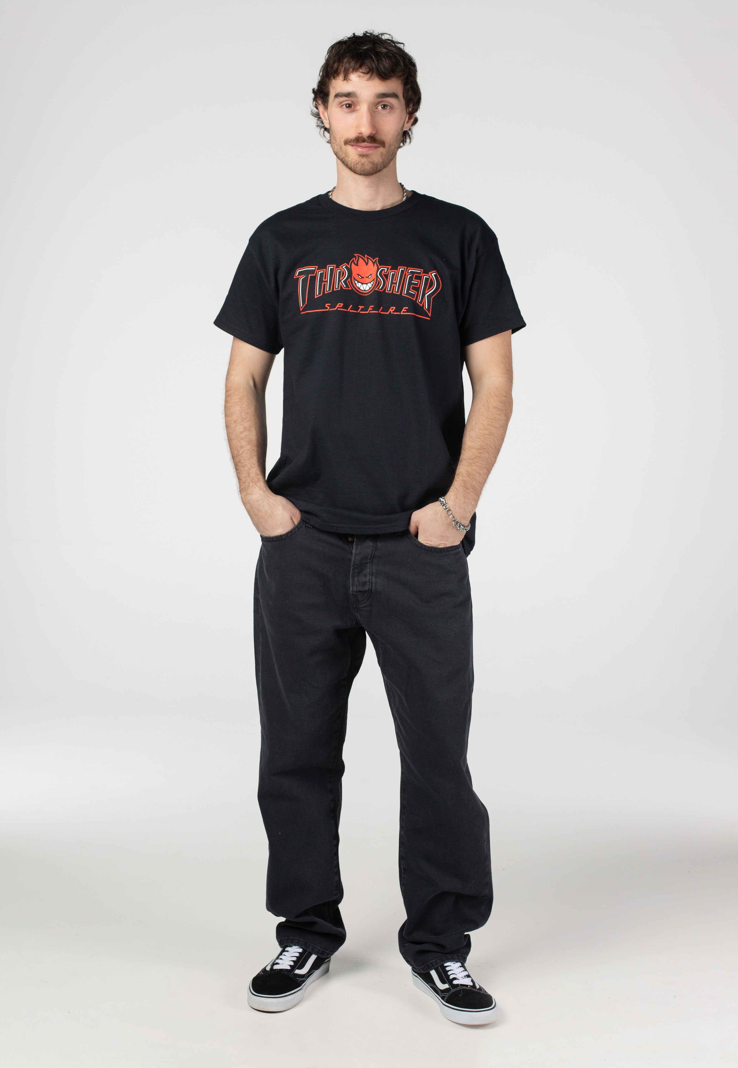 Thrasher x Spitfire - Big Head Outline Black - T-Shirt | Women-Image