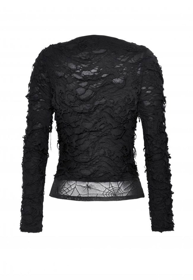 Dark In Love - Punk Metal Distressed Spider - Longsleeve | Women-Image