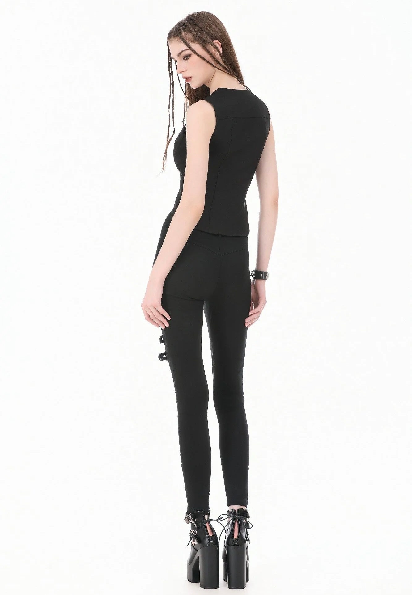 Dark In Love Dark Functional Style Metal Ring Strap Top | Women-Image