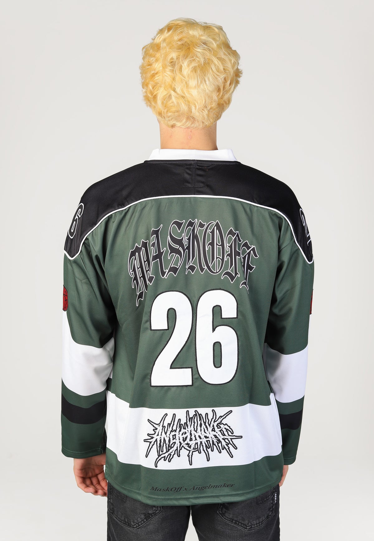 MaskOff Apparel x Angelmaker ANGELMAKER Performance Green Hockey Jersey | Men-Image