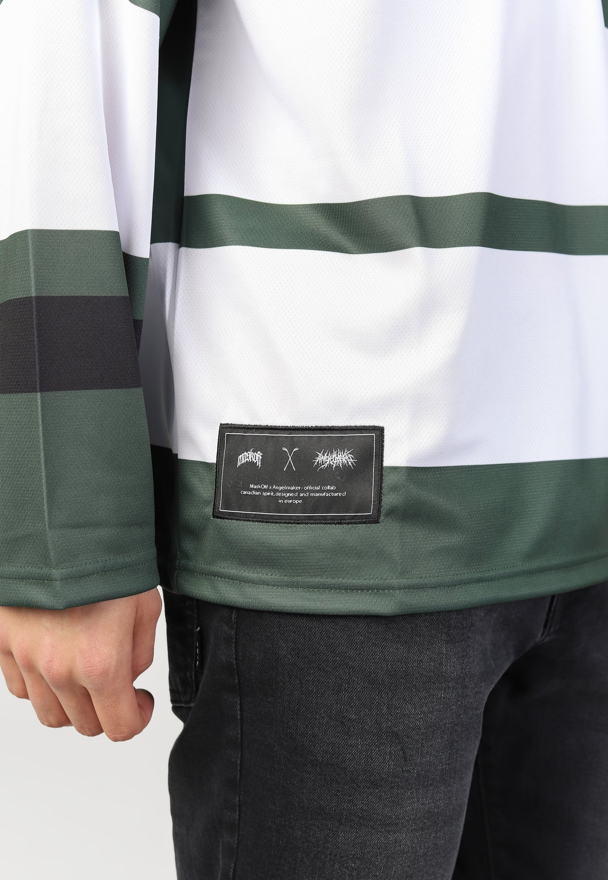 MaskOff Apparel x Angelmaker ANGELMAKER Performance Green Hockey Jersey | Men-Image