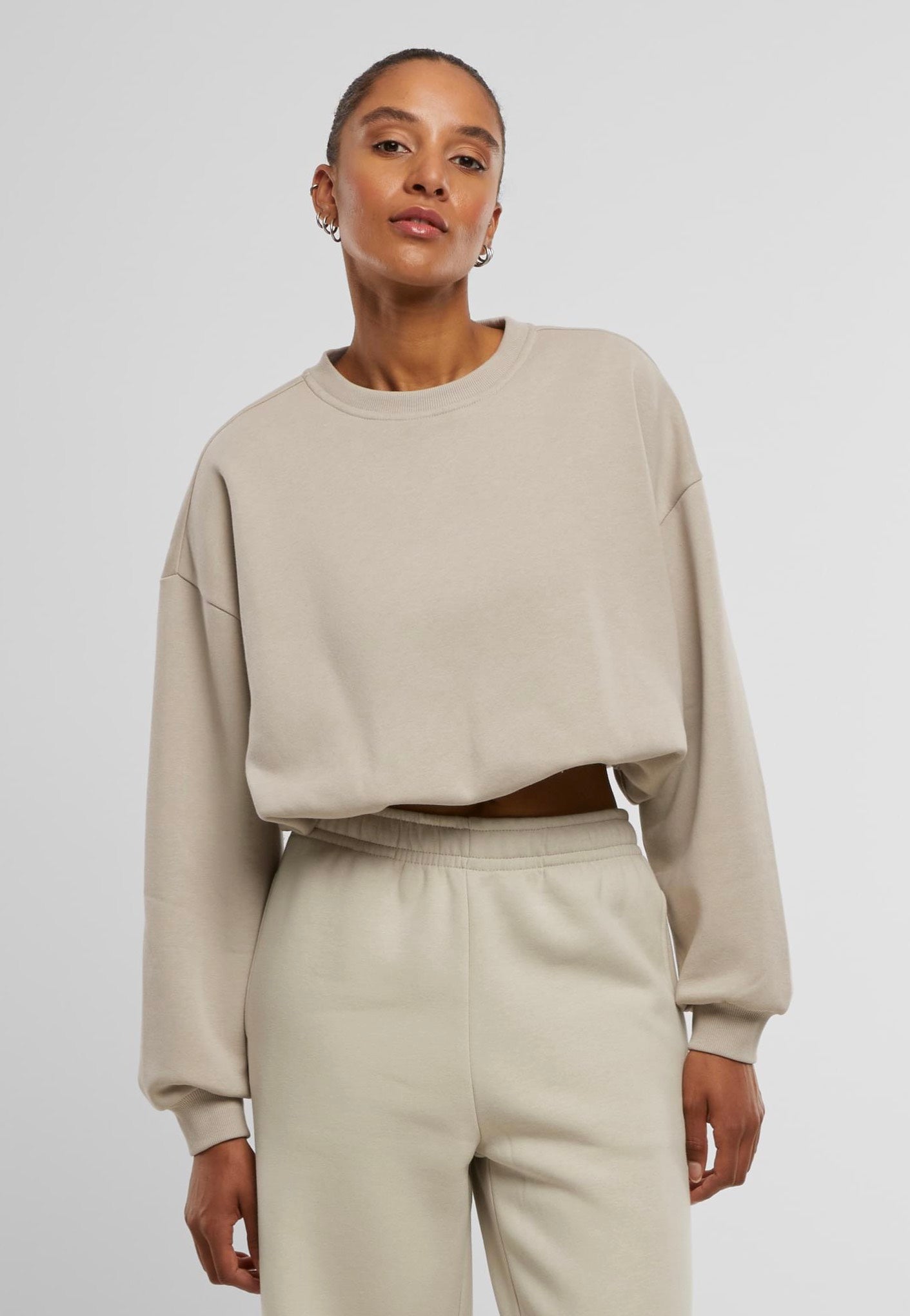 Urban Classics - Ladies Cropped Gathered Cloud - Sweater | Women-Image