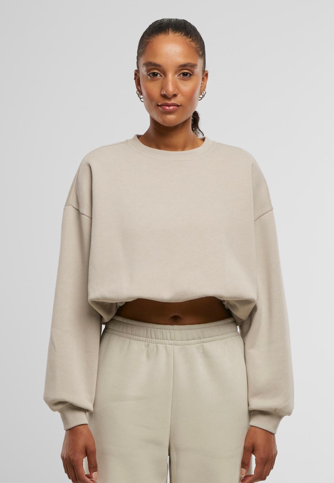 Urban Classics - Ladies Cropped Gathered Cloud - Sweater | Women-Image