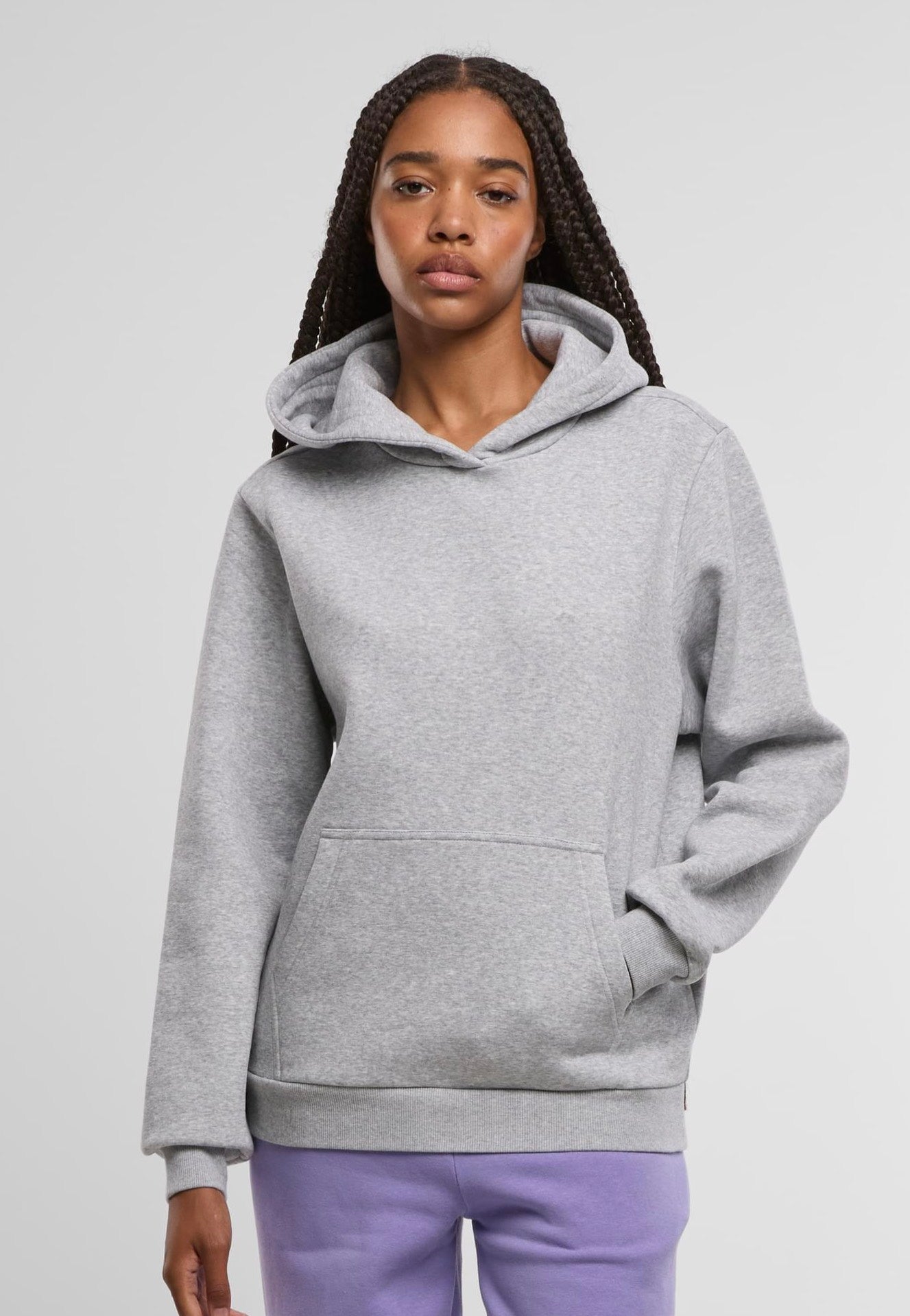 Urban Classics - Ladies Fluffy Heathergrey - Hoodie | Women-Image