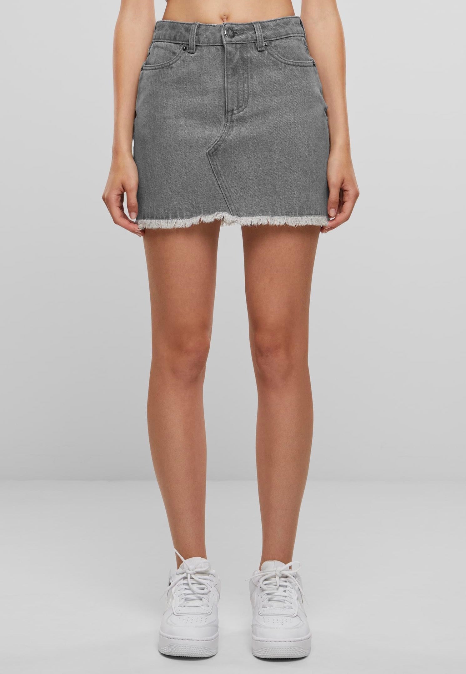 Urban Classics - Ladies Heavy Mini Denim New Grey Washed - Skirt | Women-Image