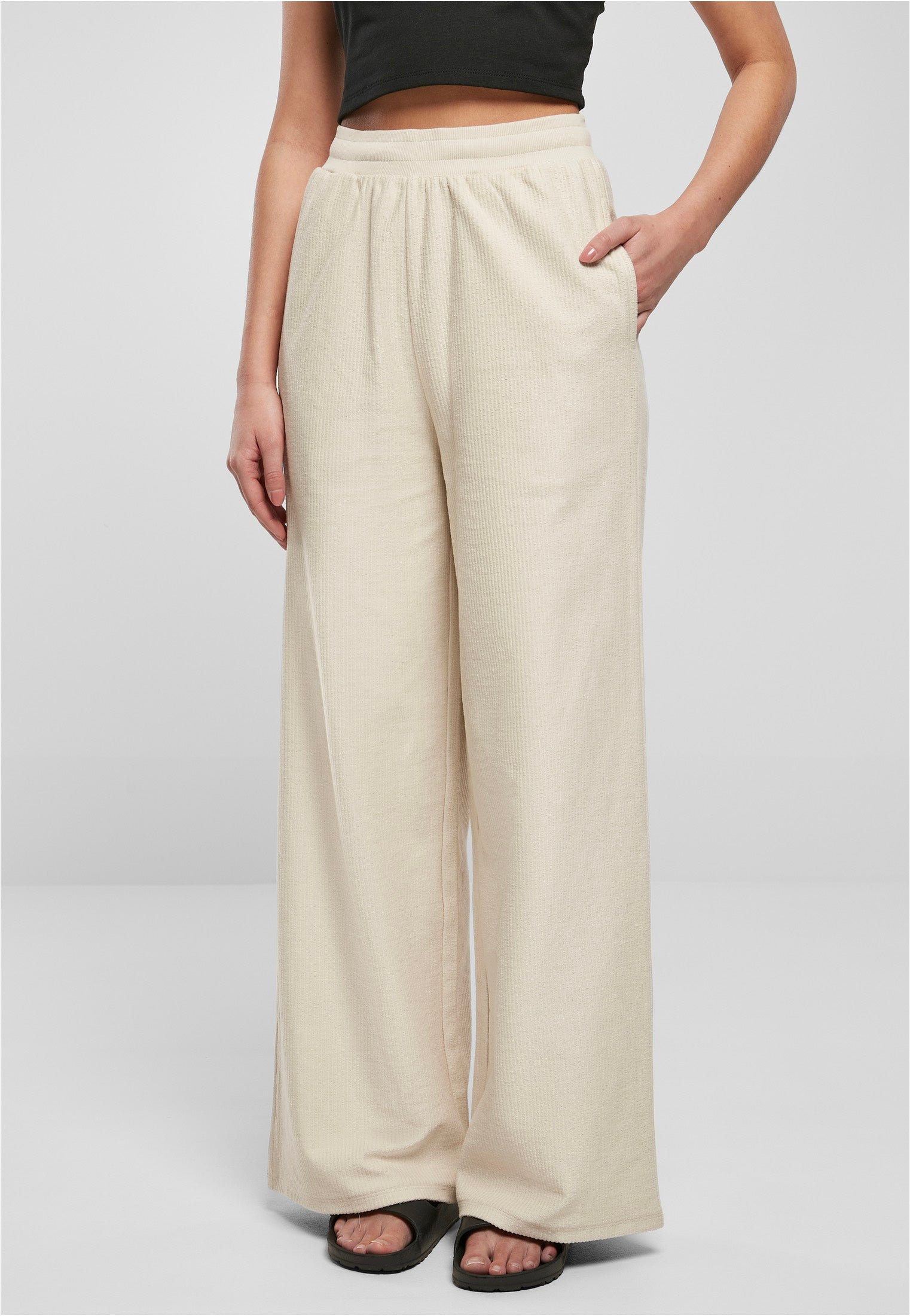Urban Classics - Ladies Straight Rib Terry Softseagrass - Pants | Women-Image
