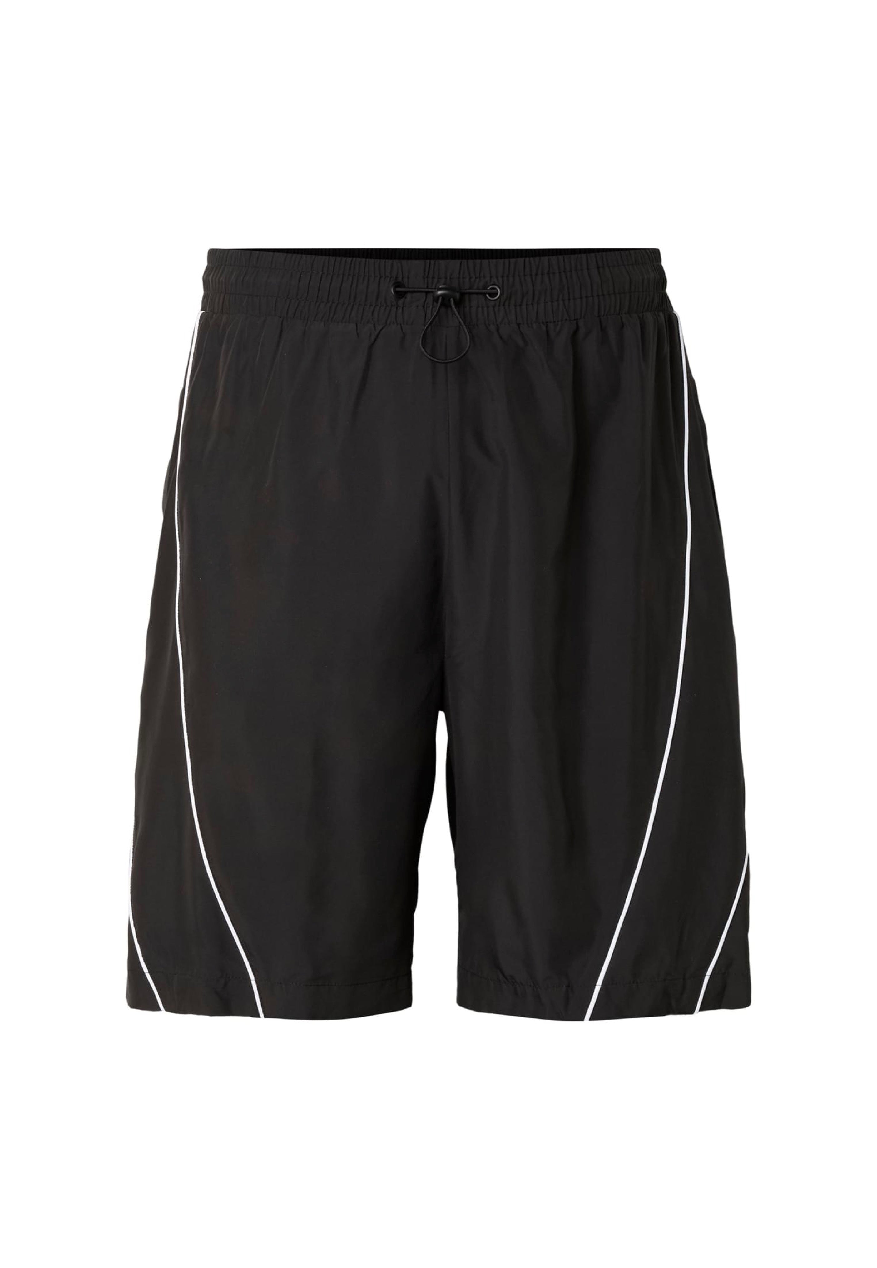 Urban Classics Piping Track Black Shorts | Men-Image